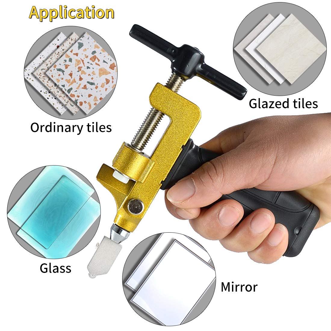 2 in 1 Glass Cutting Tool Kit Breaking Pliers and Glass Cutter Tungsten Hand Portable Glass knife for Ceramic, Mirror, Manual Tile Cutter Glass Breaker with 2 Bonus Tungsten blades and Screwdriver