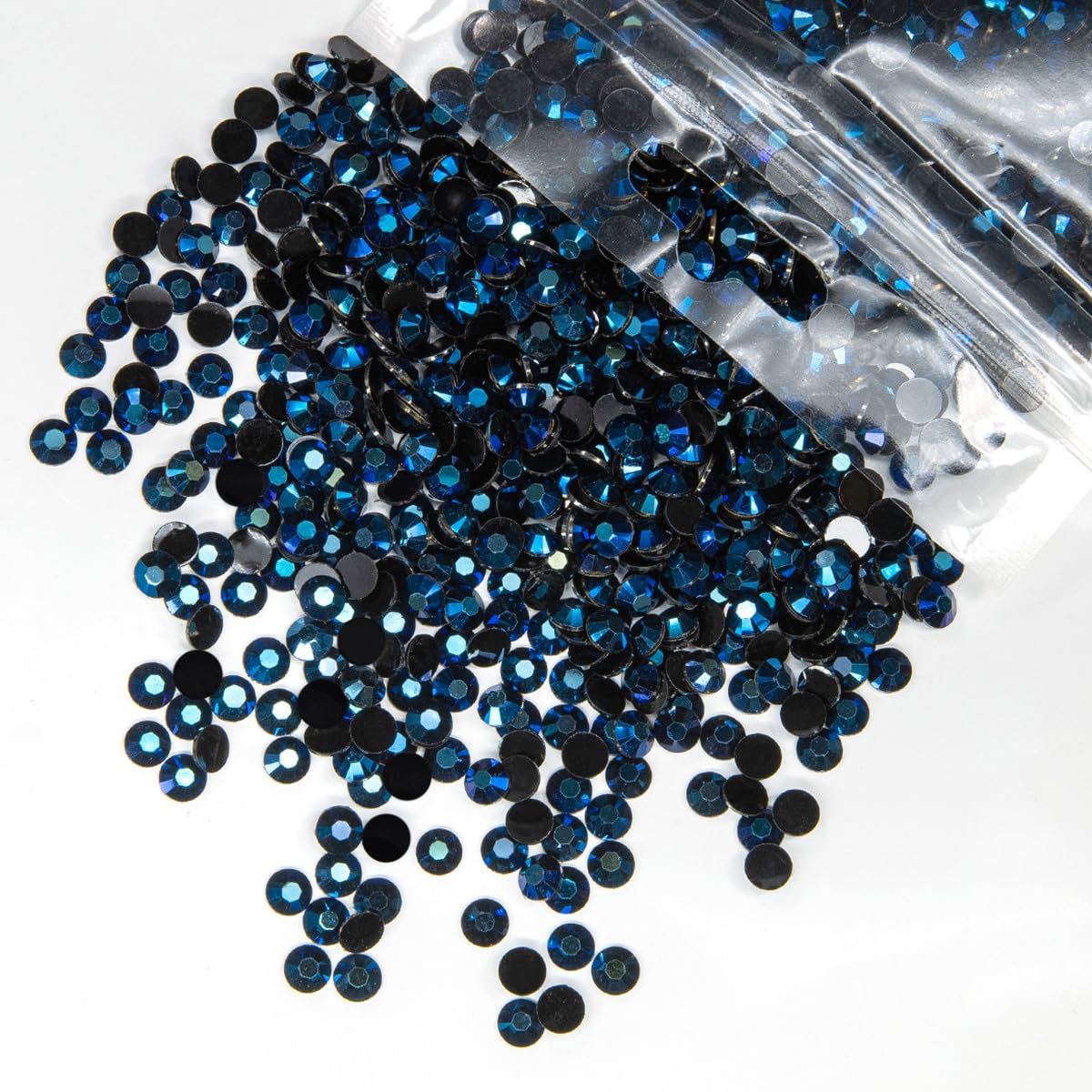 qiipii 3000PCS 4mm Ink Blue Resin Rhinestones for Crafting Montana Flatback Jelly Resin Stones Bulk SS16 Non-Hotfix Black Navy Blue Diamonds Gems for Nails Face Eyes Makeup Tumblers DIY Crafts Shoes