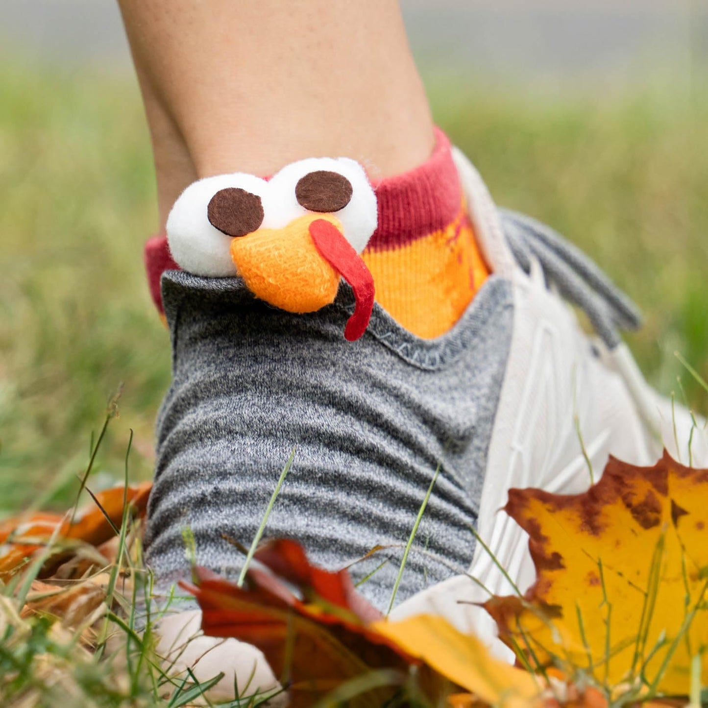 Gone For a Run Holiday Athletic Running Socks | Woven Low Cut | Thanksgiving Turkey Socks