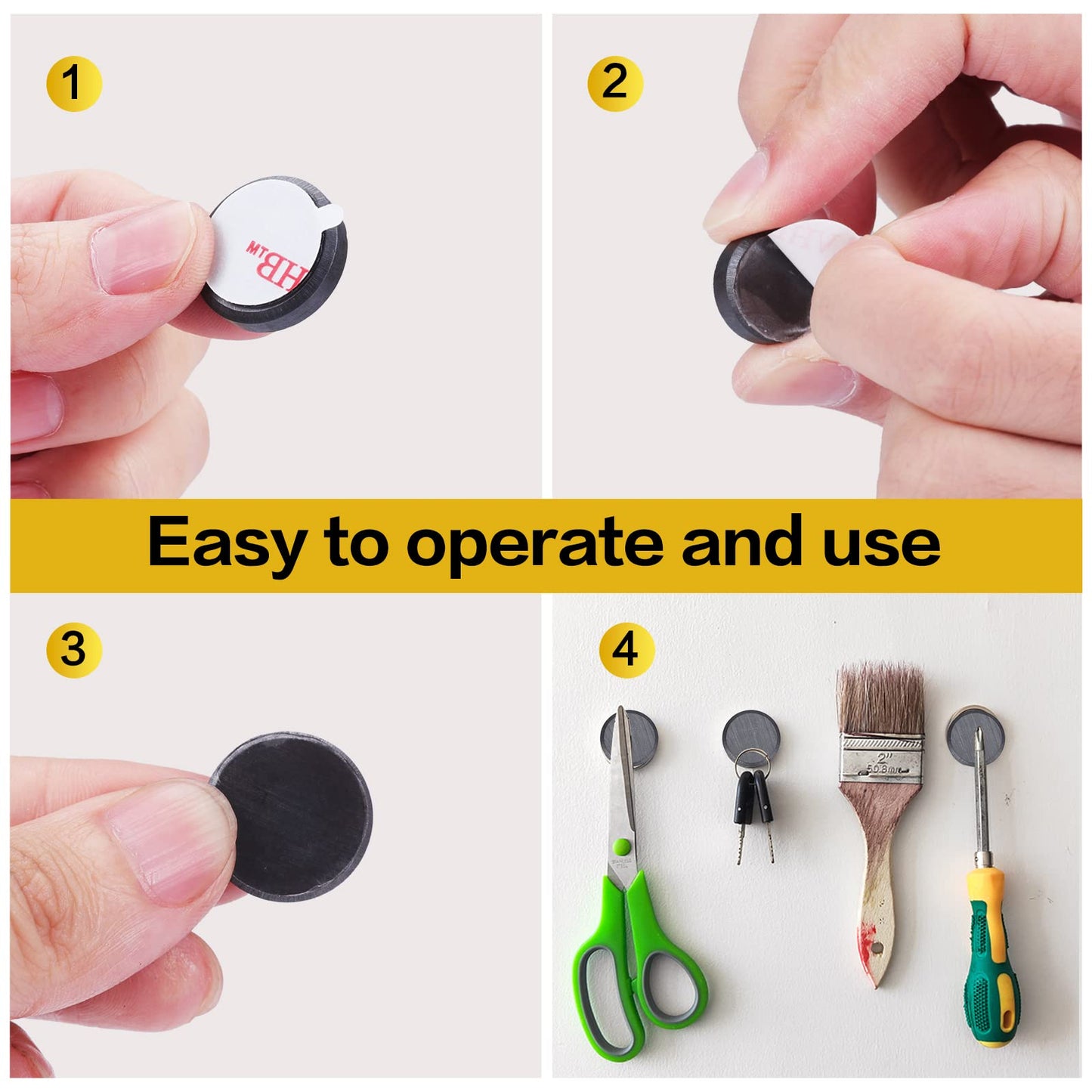 DIYMAG 90Pcs Strong Magnets for Crafts with Adhesive Backing,Ceramic Magnets Small Round Circle Magnets for Refrigerator, Craft Hobbies, Science Projects & School Notice Boards (Black,0.7 * 0.12inch)