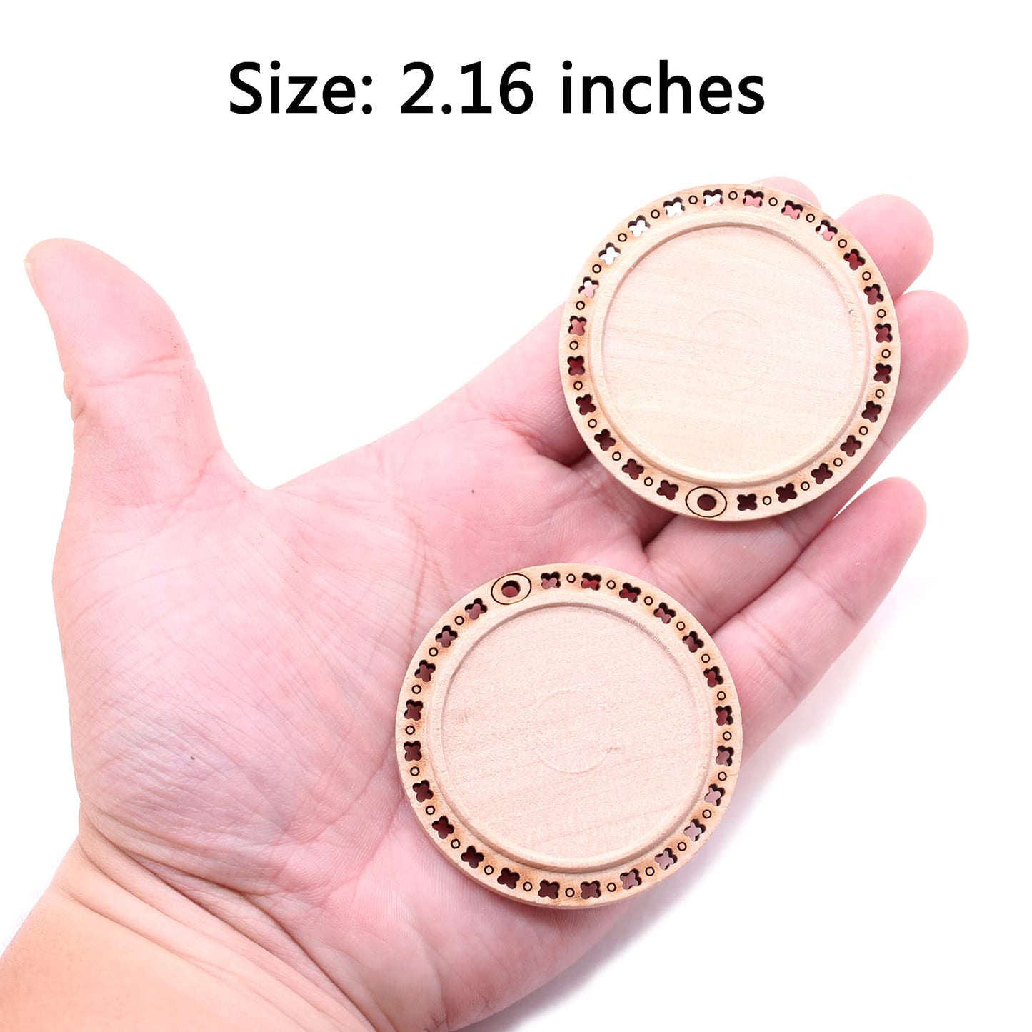 CBCMY 20 Pcs 2.16 inches Natural Wood Slices Craft Unfinished Wood kit Predrilled with Hole Wooden Circles for DIY Crafts Wedding Decorations Christmas Ornaments Arts Wood Slices