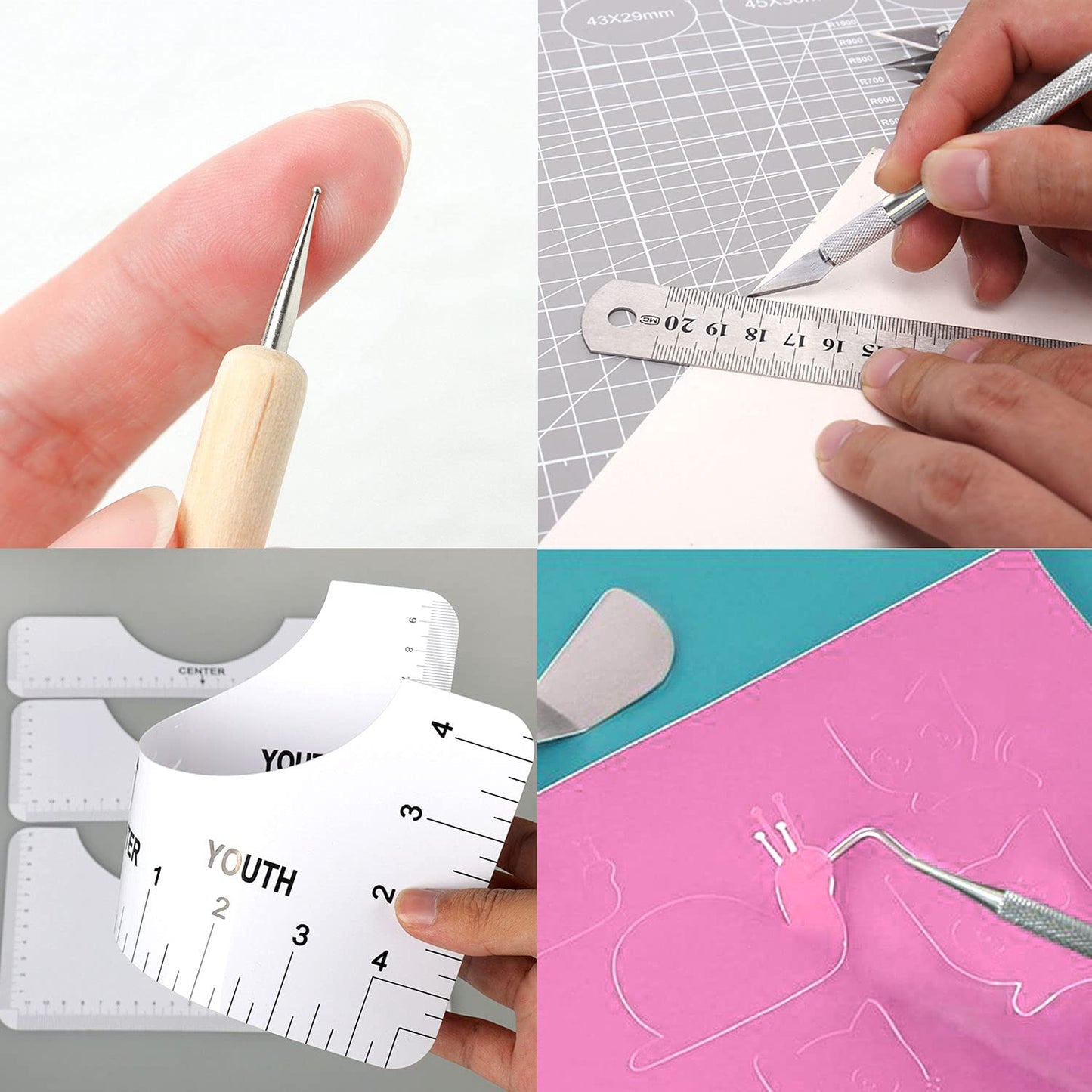 32Pack Vinyl Weeding Tools with T-Shirt Alignment Ruler Kit, Weeding Tools for Vinyl, Vinyl Weeding Tools Kit for Weeding Vinyl, DIY Art & Craft, Silhouettes, Cameos, Cutting, Scrapbook