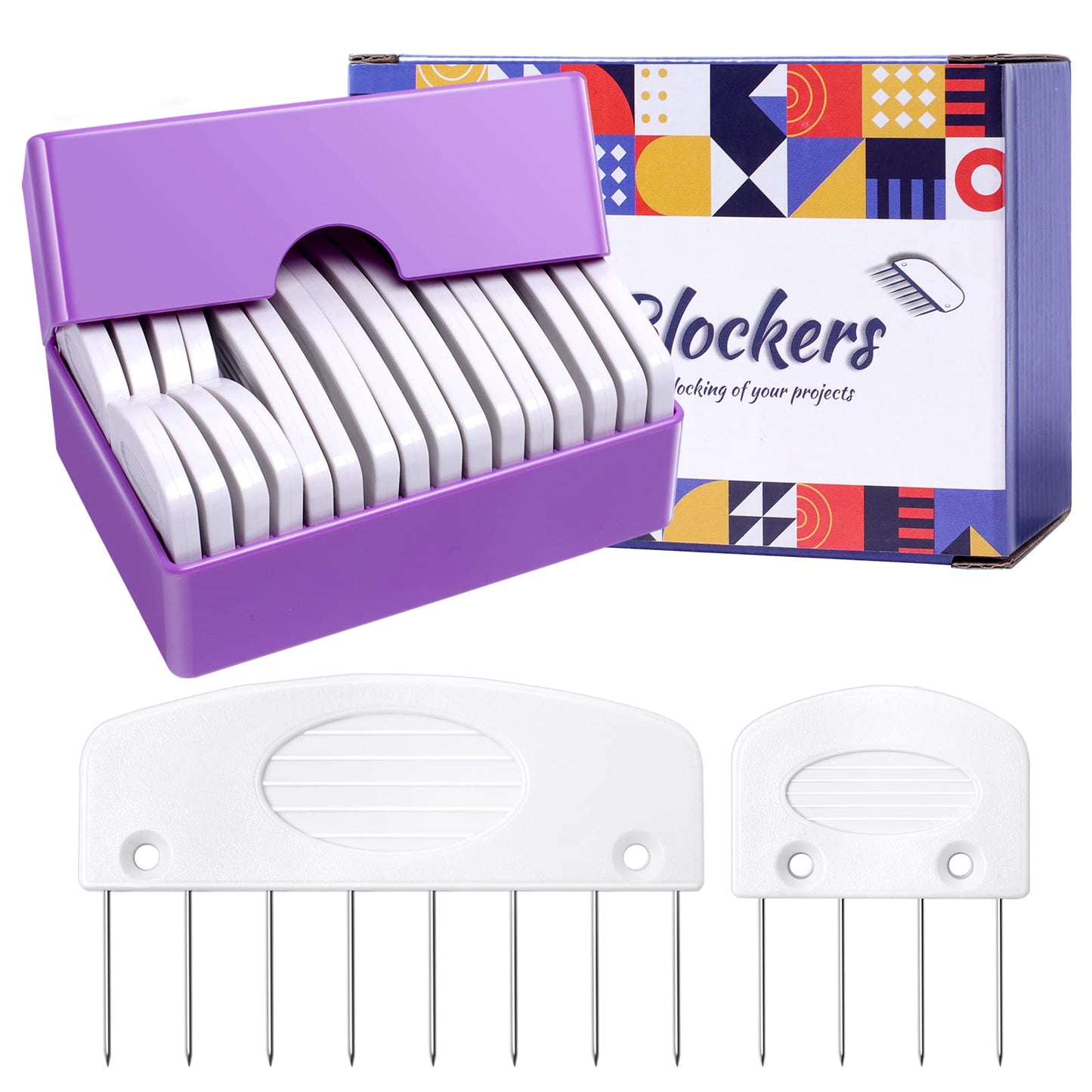 20Pcs Knit Blockers & Pins Kit, Knit Blocking Combs for Blocking Knitting, Crochet, Lace or Needlework Projects Tool Device