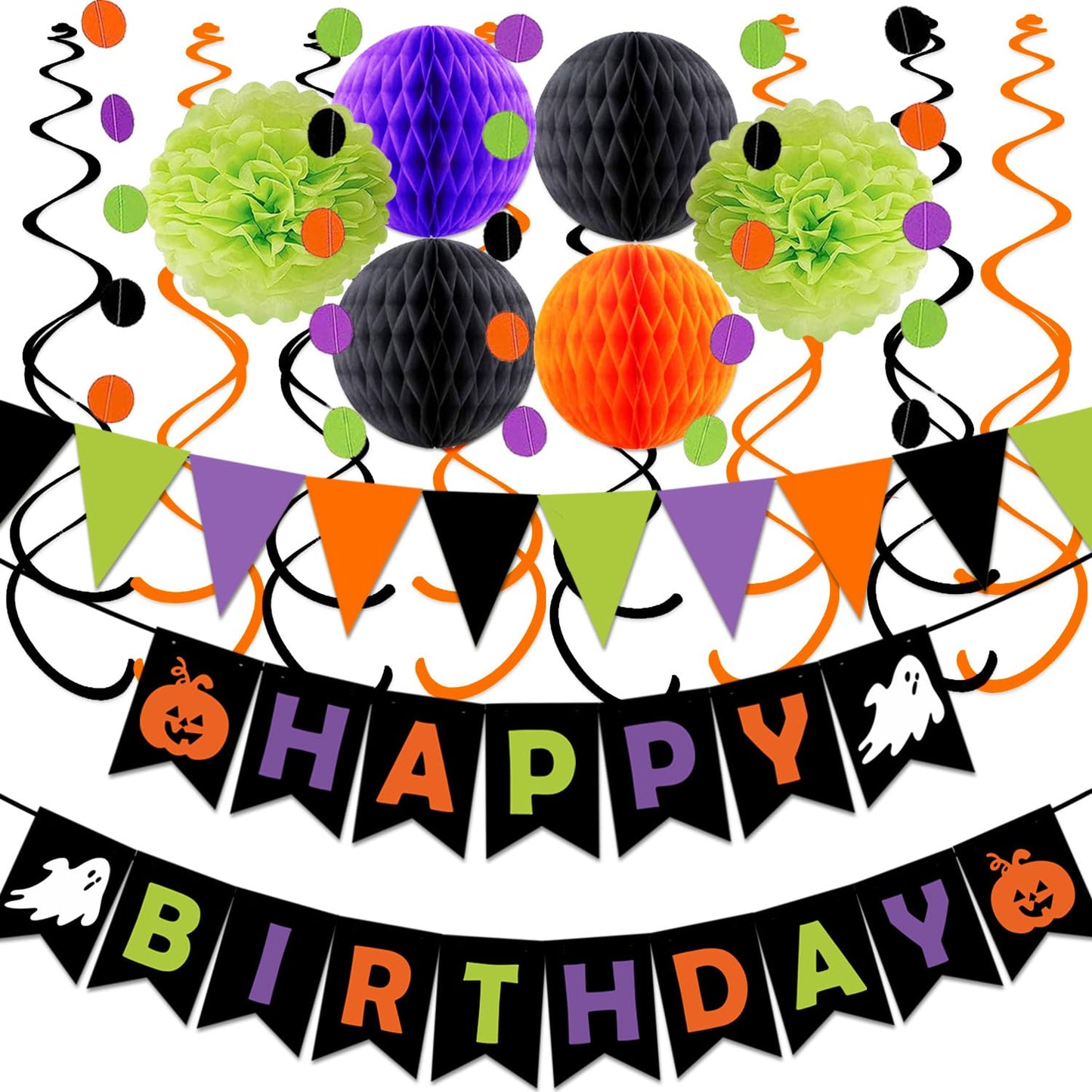 Halloween Birthday Party Decorations, Halloween Happy Birthday Banner, Halloween Birthday Party Supplies, Halloween Birthday Decor, Halloween Fireplace Mantle Home Decorations