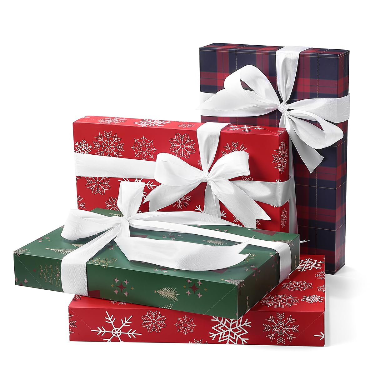 NUJOVI 13 Piece Christmas Gift Boxes with Lids - Premium Robe Boxes with 4 Inch Deep and Shirt Boxes Also Good for Pants, Lingerie, Sweaters, Clothing