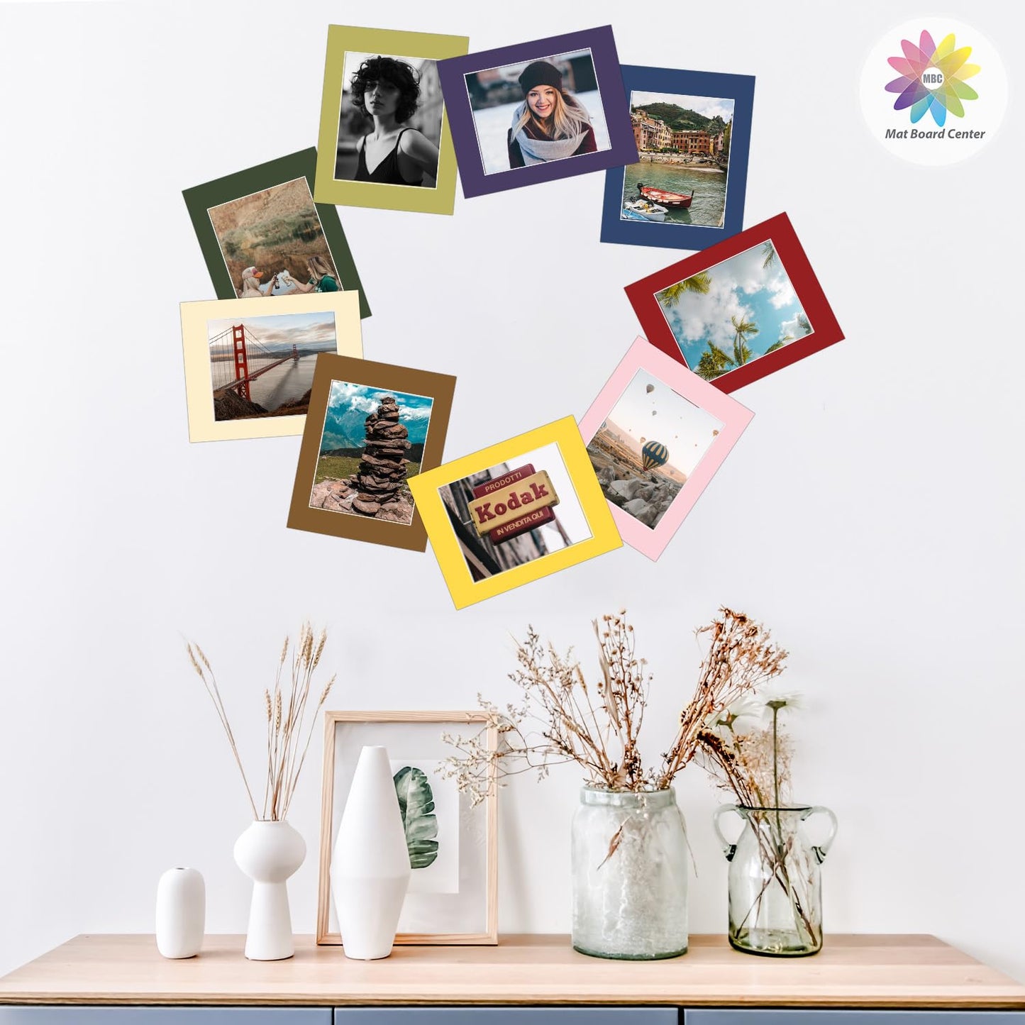 8x10 Uncut Mat Boards, Backing Boards for Crafts, Photos, Frames and More (Mixed Color, 20-Pack)