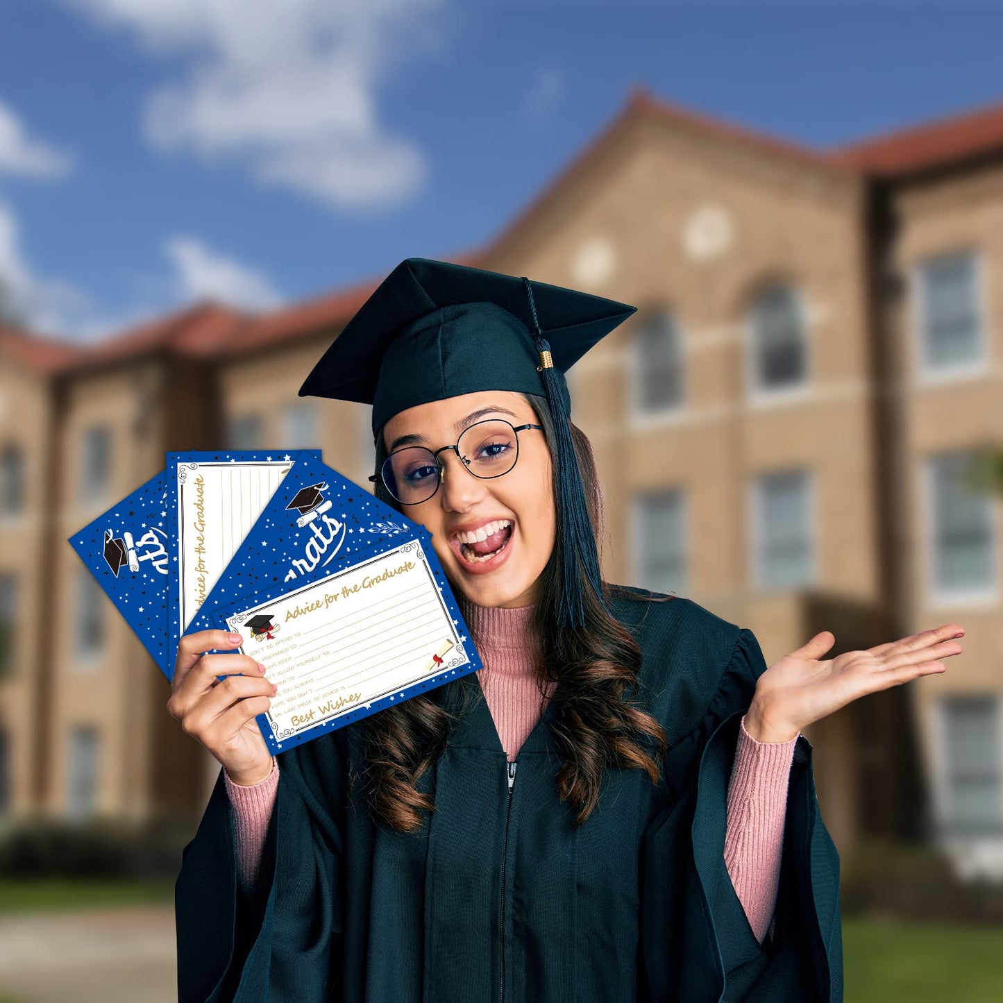 Graduation Wish & Advice Cards - 50PCs Graduate Party Supplies Advice Card for Class of 2026 Graduations Party, Graduate Favors Cards for High/College/Senior School