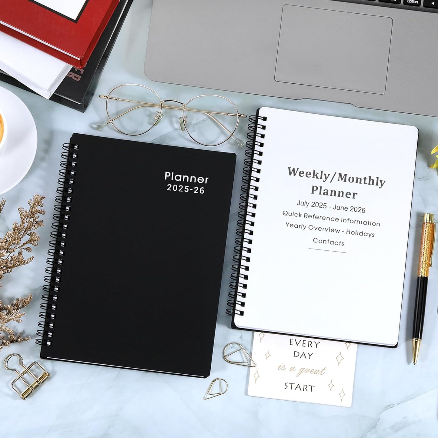 2025-2026 Planner - Weekly & Monthly Academic Planner 2025-2026, From July 2025 - June 2026, 6.25 in × 8.3 in, Flexible Cover, Twin-Wire Binding - Classic Black, Improving Your Time Management Skill