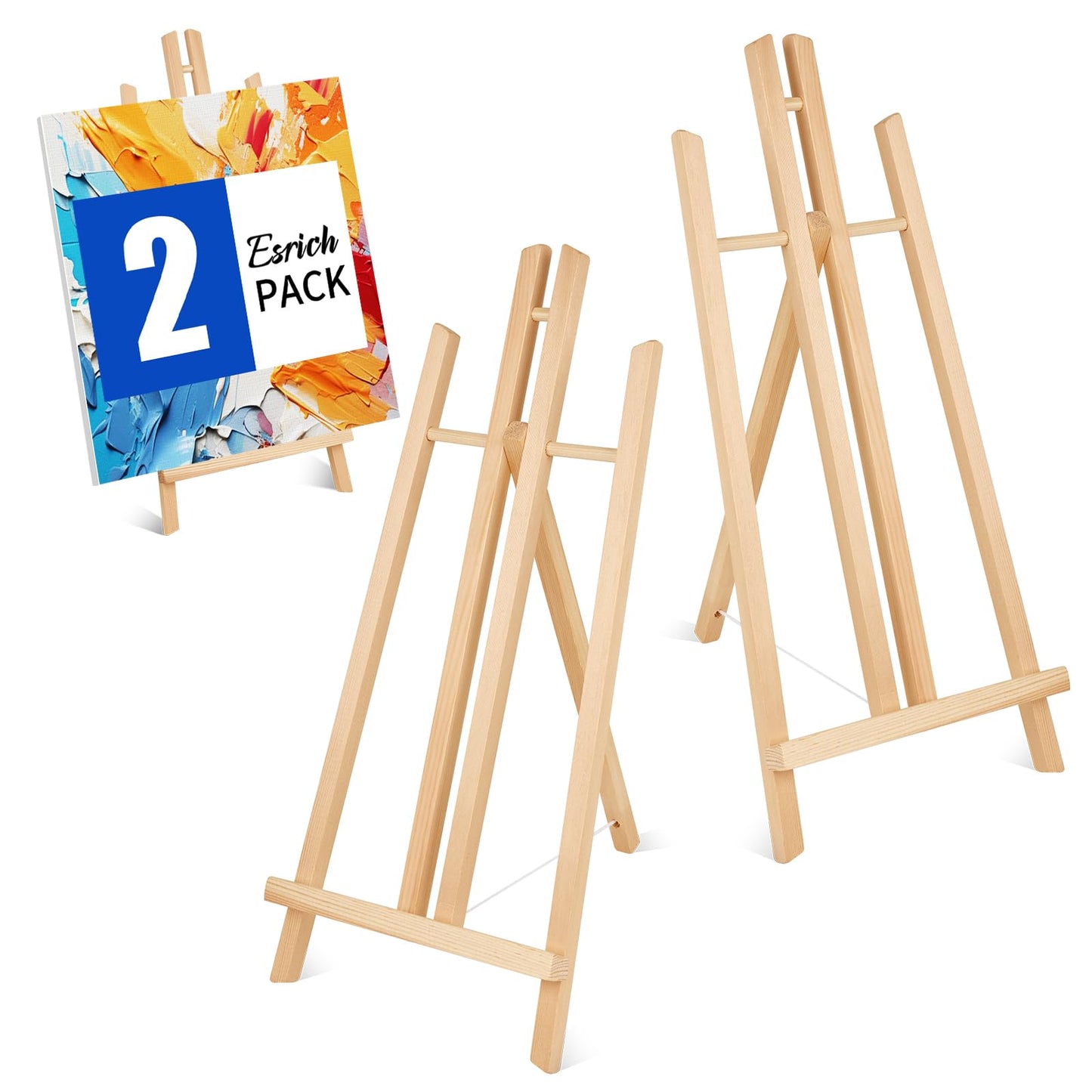 2pcs 17 Inch Tabletop Easels, Easel Stand for Painting,Tripod, Painting Party Easel, Kids Student Desktop Easel for Painting,Paint Easel for Canvas Painting