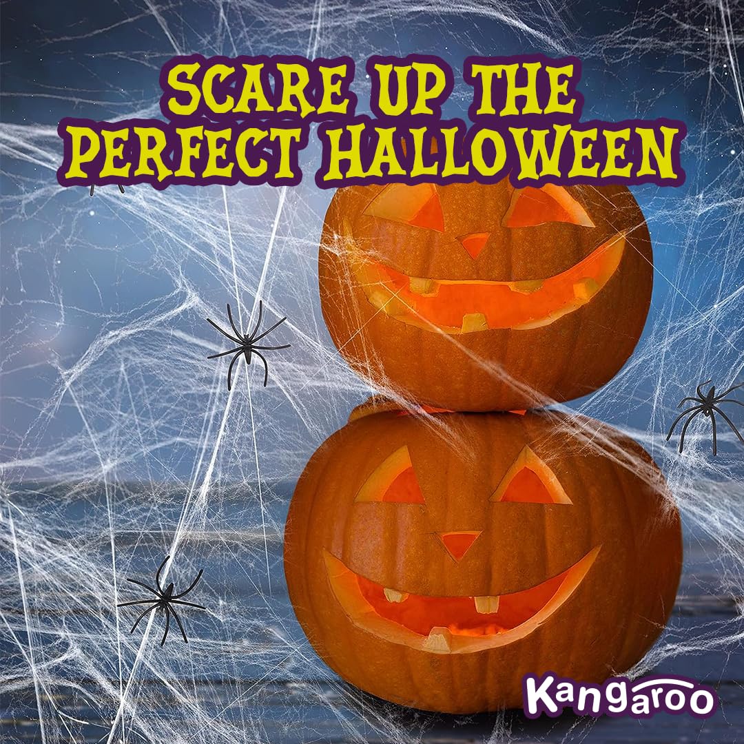 Halloween Spider Web, Spooky 200 sq. ft. Cobweb Halloween Party Decorations, Spider Webs, Spider Web Decoration, Spider Webs Halloween Decorations, Spider Webs & Fake Spiders for Halloween Decorations