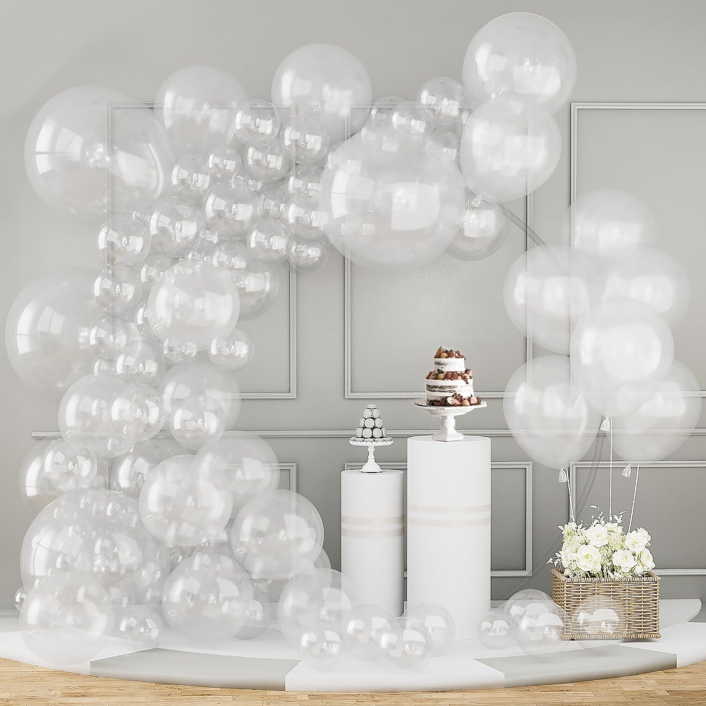 Clear Balloons Different Sizes 151PCS 18/12/10/5 Inch Clear Balloon Garland Arch Kit Quality Transparent Latex Balloons Decorations for Party Birthday Graduation Wedding