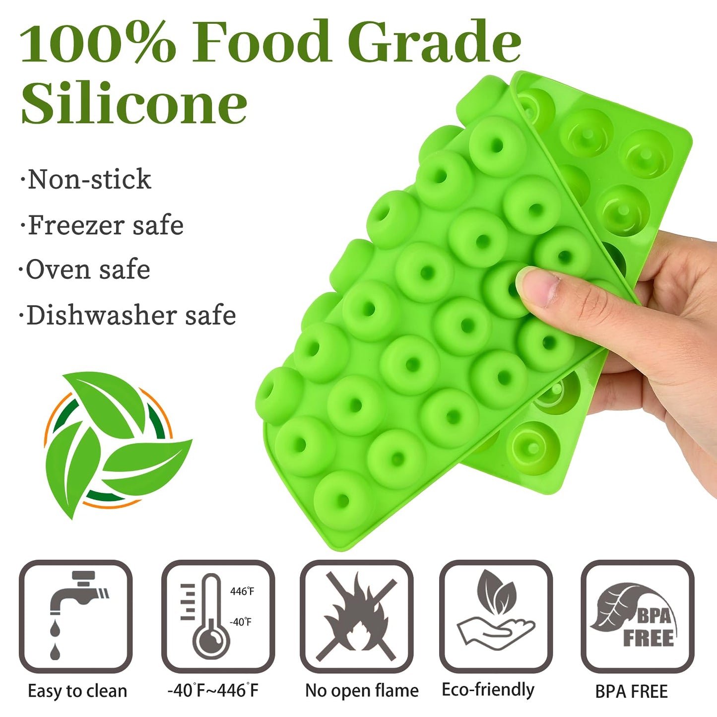 JOERSH Gummy Bear Molds Silicone 62PCS Set, Nonstick Candy Mold 18 Shapes for 327 Candies Including Dinosaur Fruit Animals Shaped, With 4 Droppers, Clean Brush, Storage Box, 50 Wrappers