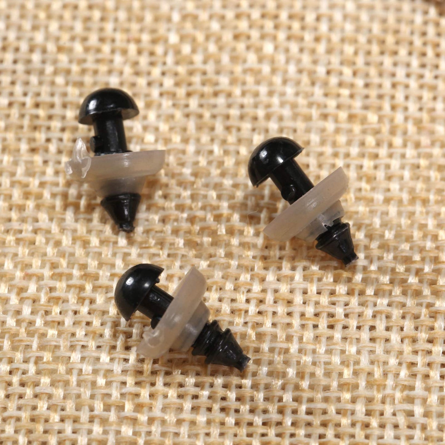 dophee 20Pcs Black Plastic Safety Eyes with Washers, DIY Craft Dolls Eyes Nose for Crochet Puppet Plush Amigurumi Stuffed Animals Making, 6mm