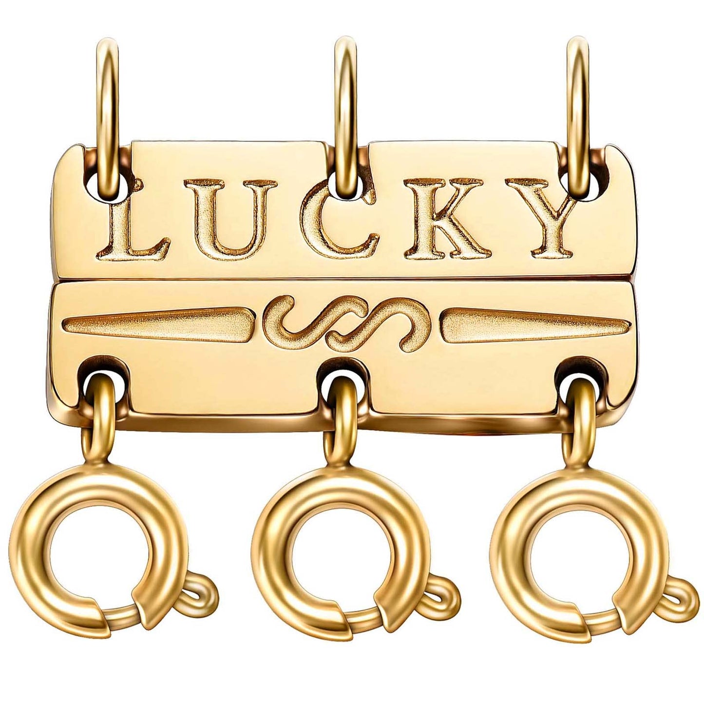 Dailyacc Lucky Necklace Layering Clasp 18K Gold and Silver Multiple Necklace Clasps for Layered Look Separator