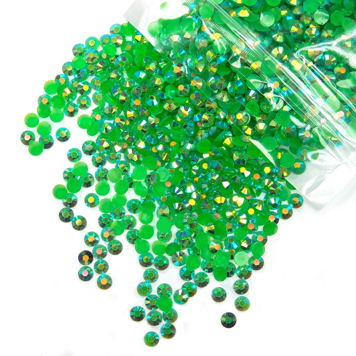 qiipii 3000PCS 4mm Emerald Green AB Resin Rhinestones for Crafting Dark Green Flatback Jelly Stones Bulk SS16 Non-Hotfix Diamonds Gems for Nails Face Eyes Makeup Tumblers Mugs DIY Crafts Decor Clothes