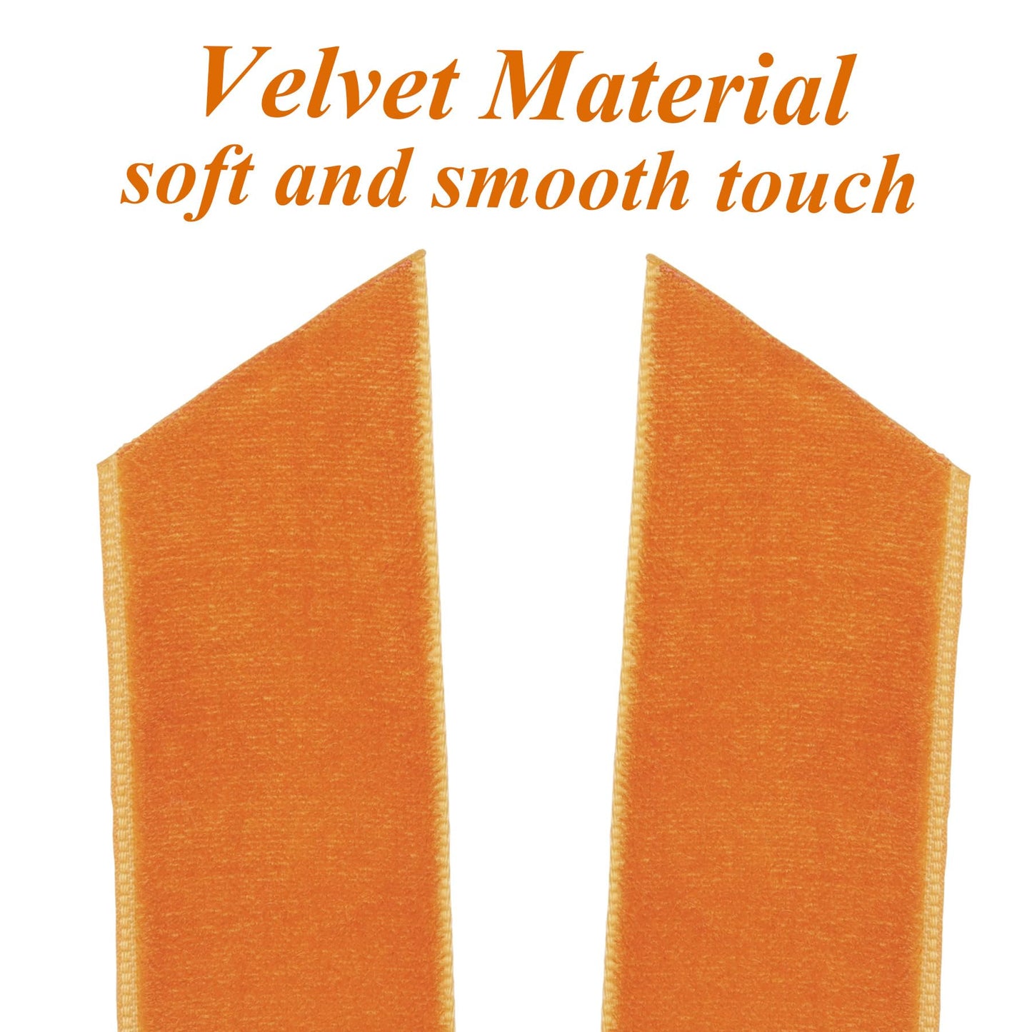 12Pcs Fall Velvet Ribbon Bows Tree Decorations,5in x 10in Orange Christmas Ornaments for Tree Home Thanksgiving Party Front Door Wreath Holiday Decor