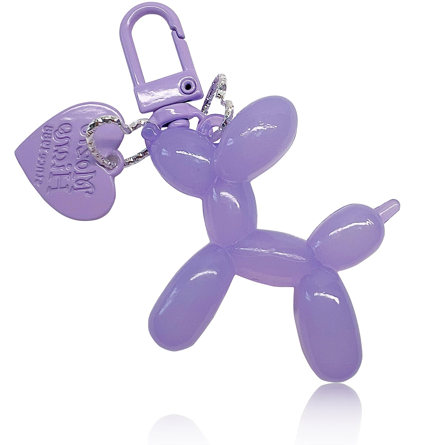 LAEKOU Jelly Balloon Dog Design Keychain for Women, Cute Girls Key Chain, Bag Charms Accessories for Car Purse Backpack