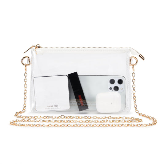 COZYOFFI Clear Bag Stadium Approved: Suit for Quick Security Check - Small Transparent Purse for Women