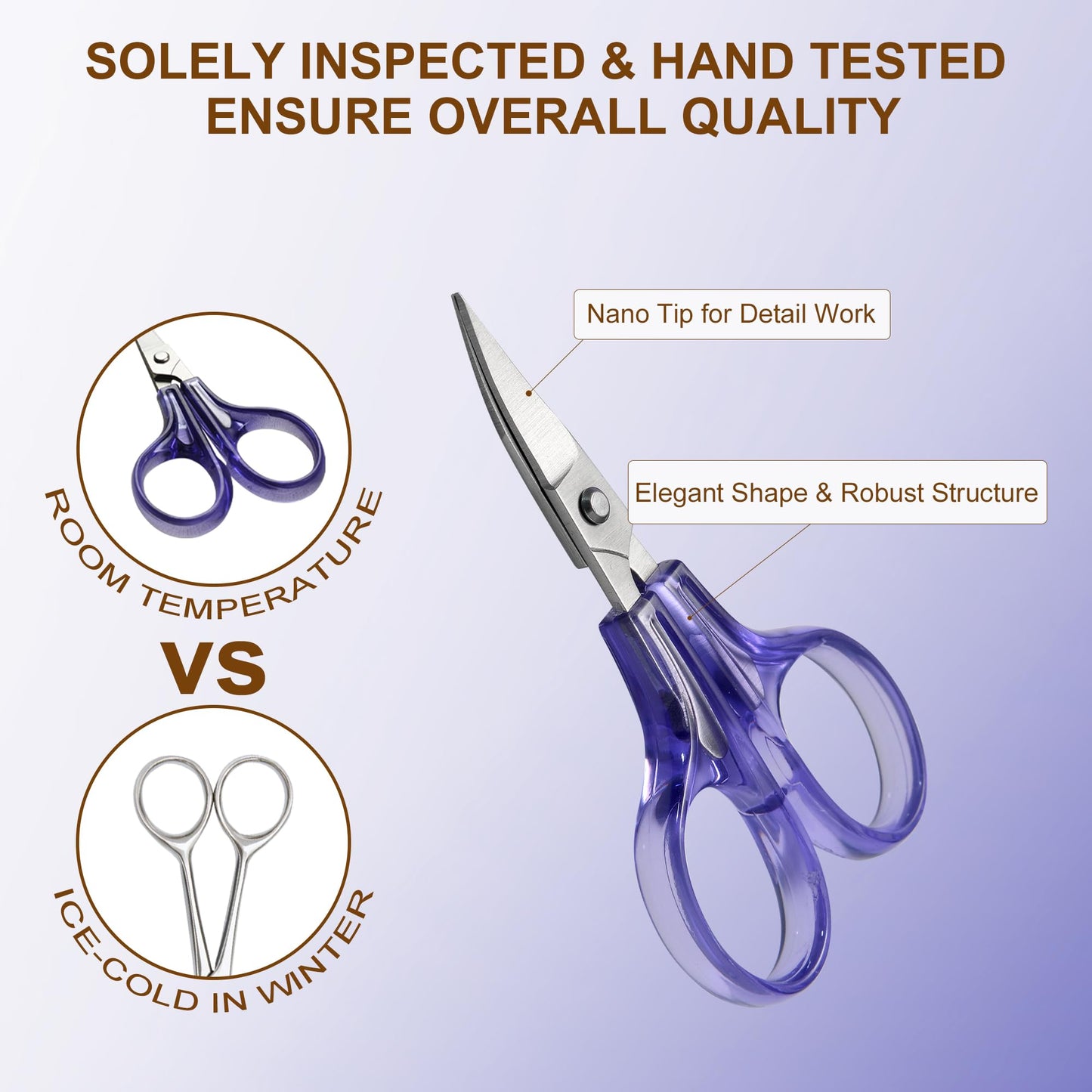 Sharpest & Precise Embroidery Scissor Set 2 PC Curved Straight for Quilting Sewing Knitting Crafting Cross Stitch Crochet Thread Yarn Paper Fabric Detail Cutting Stainless Steel Safety Case