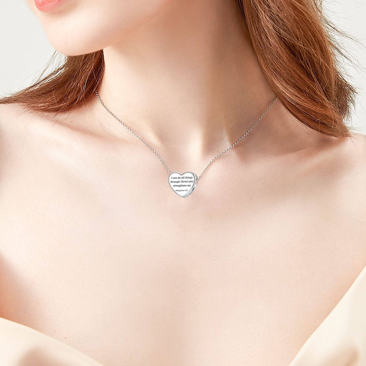 LUXILLA "I can do all things through Christ who strengthens me Philippians 4:13" Charm 925 Sterling Silver fits Bracelets Necklace Pendant Bead Charms Jewelry Gift for Women
