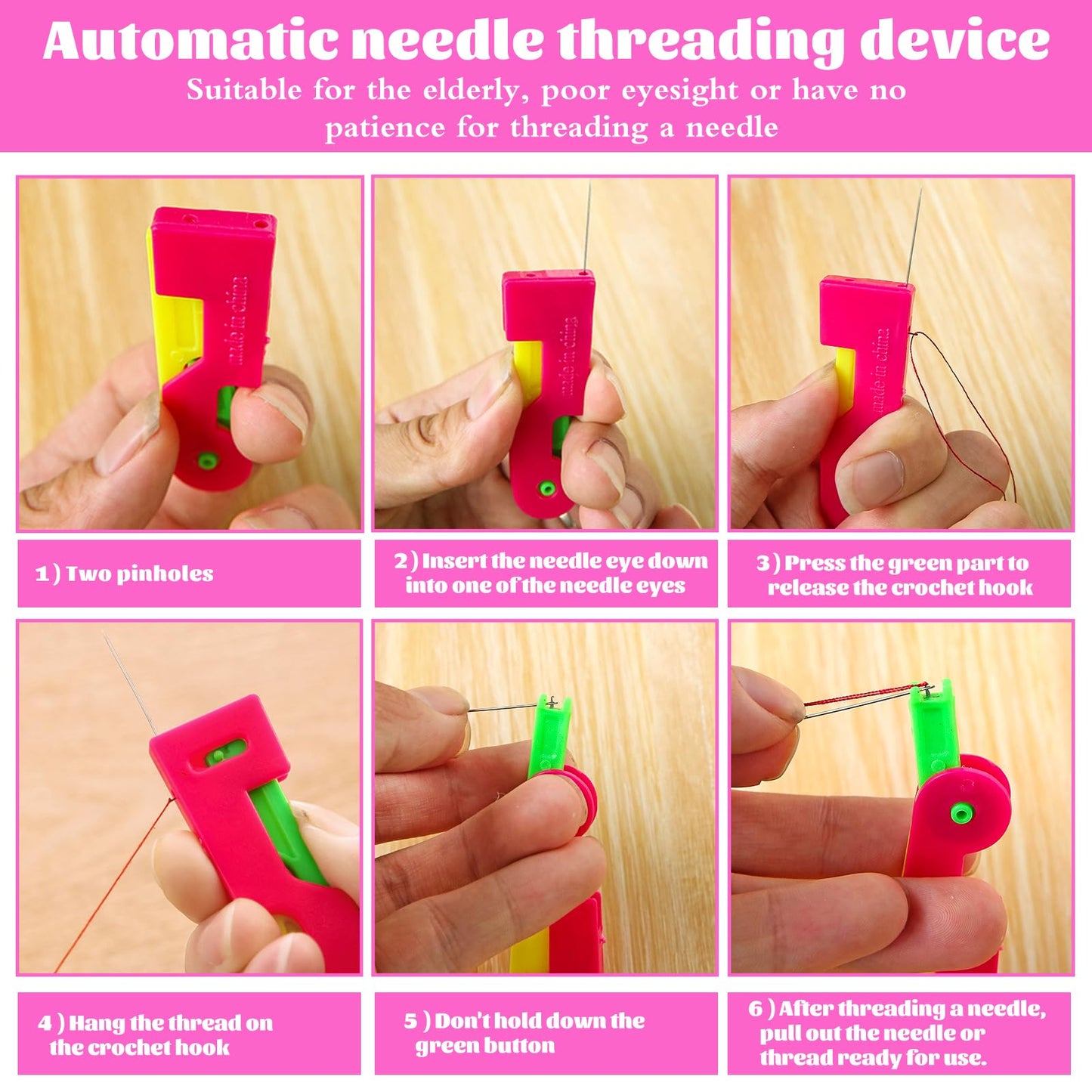 Needle Threaders for Hand Sewing Embroidery Needle Threader Tool 20pcs for Hand Sewing, Sewing Machine, DIY Craft Project