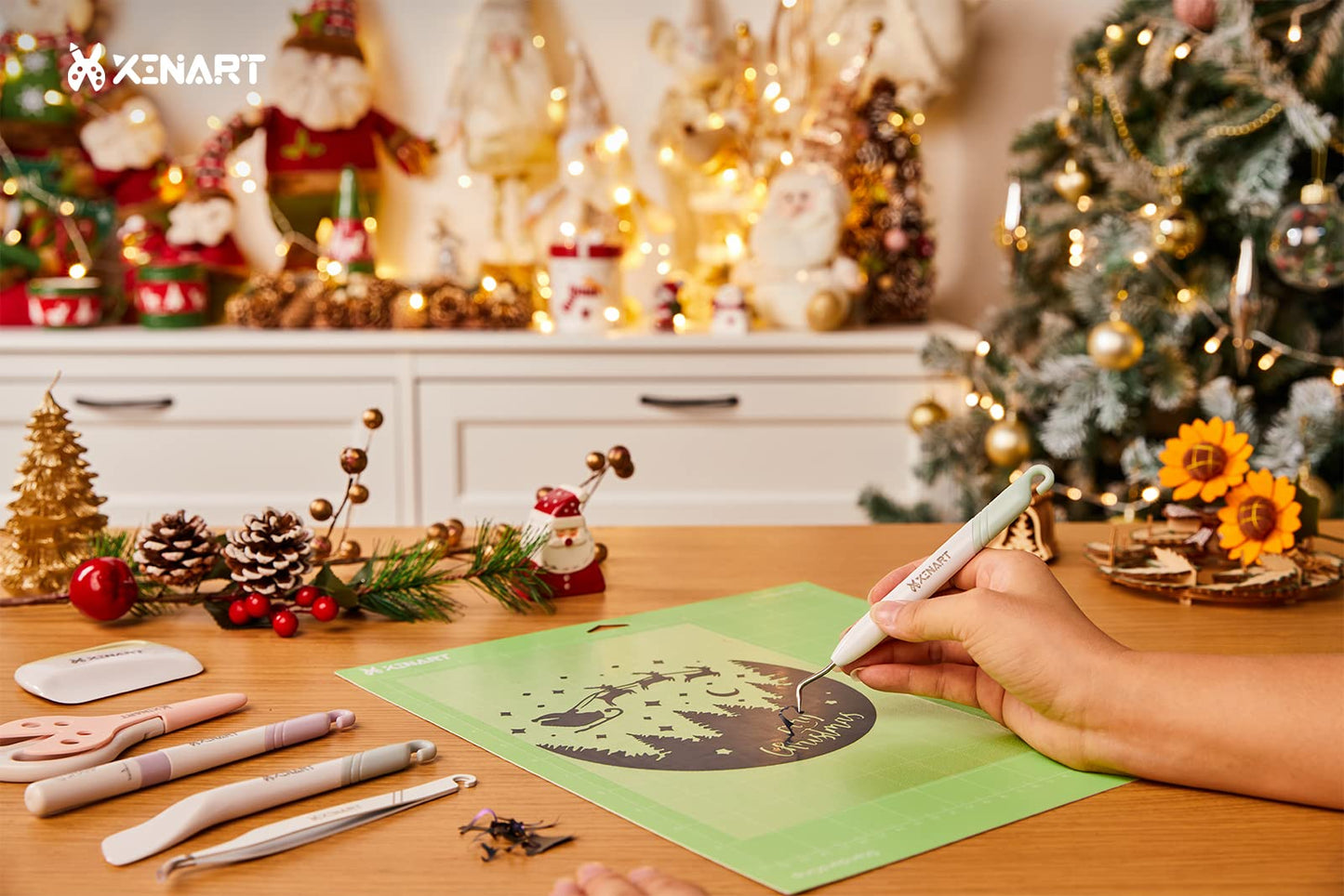 Xinart Weeding Tools Set for Vinyl Craft Knife/Weeder/Scraper/Spatula/Tweezers/Scissors Basic Weed Removal Tool Kit Weeding Cardstock