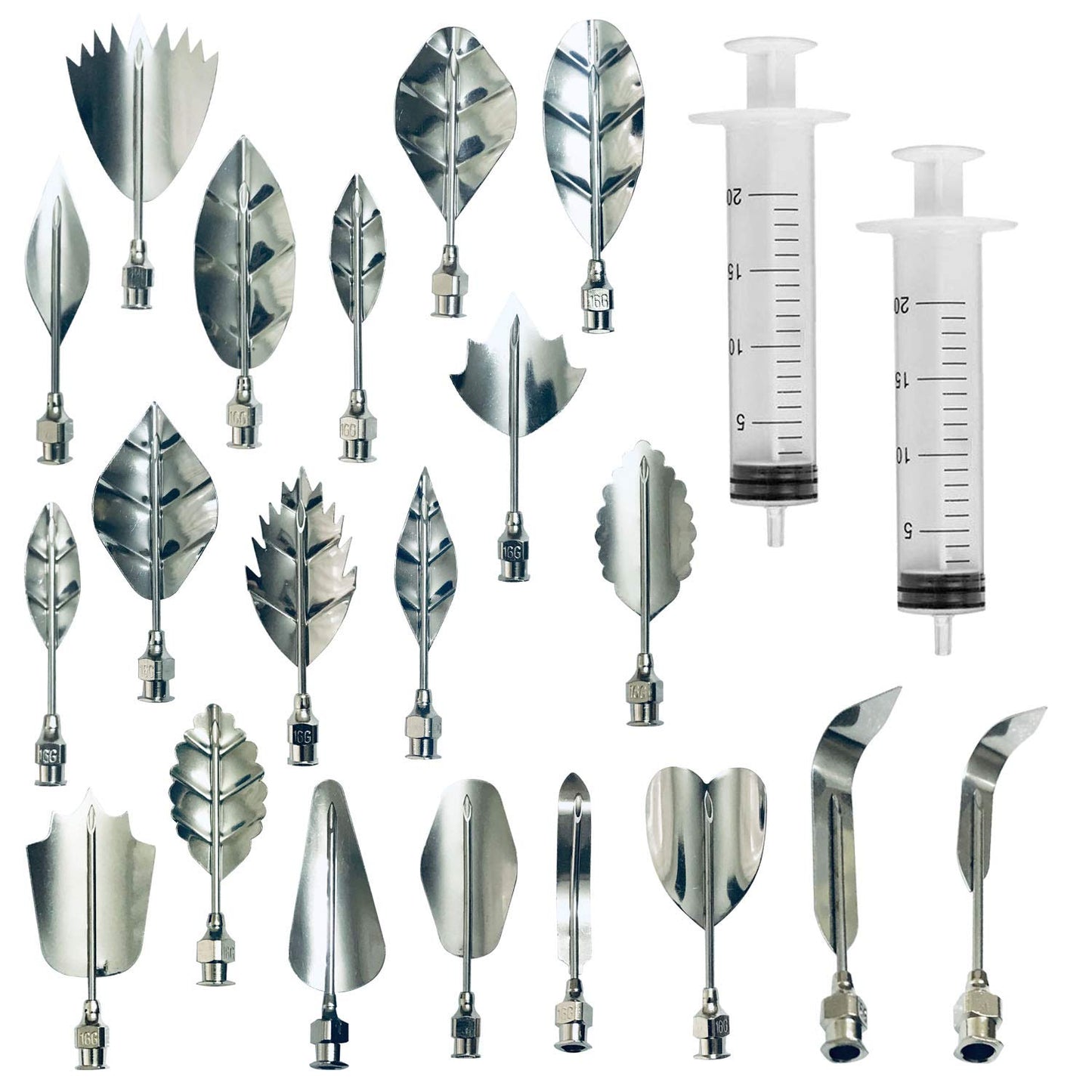 Woohome Art Cake Tools, 22 PCS 3D Gelatin Jelly Tools Includes 20 PCS Gelatin Tools and 2 PCS 10ml Syringe Pudding Pastry Nozzles for Cake Decoration, Jelly Cake making