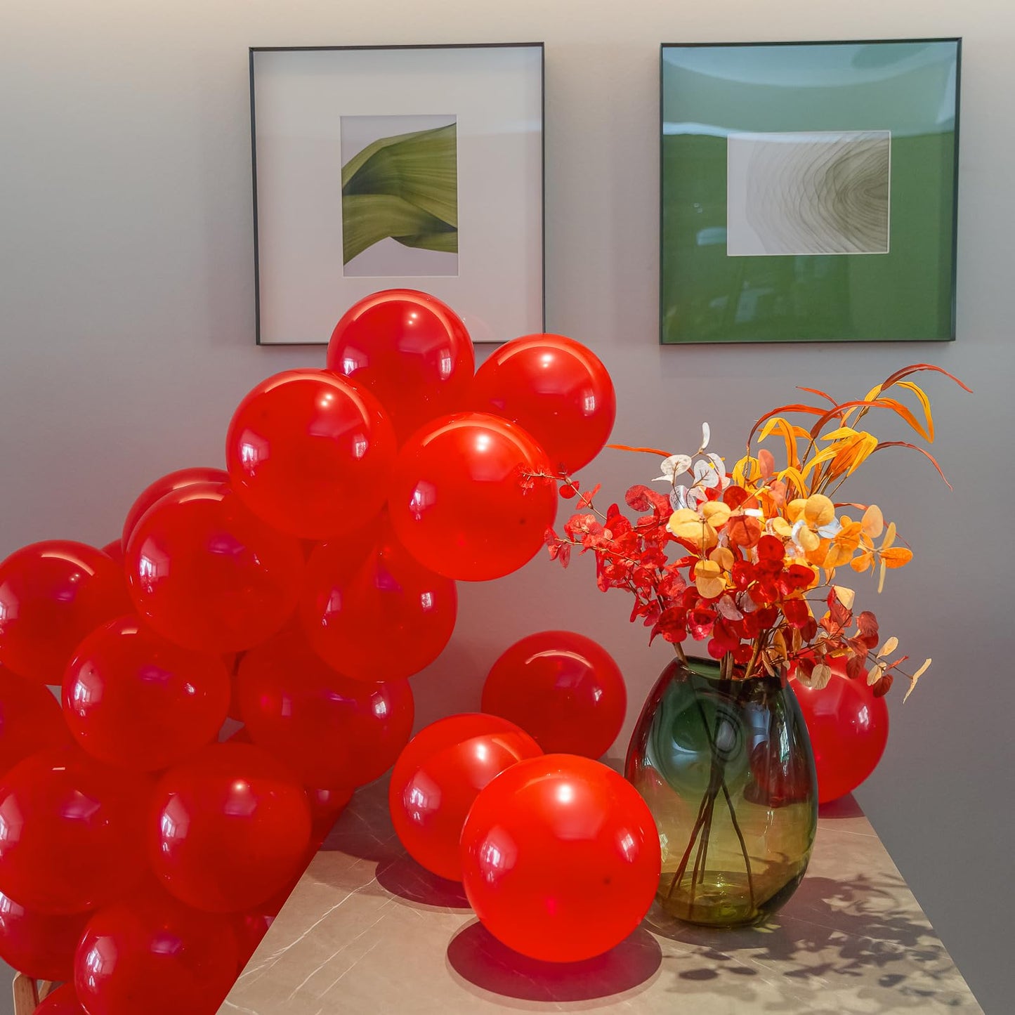 100pcs Red Balloons, 12 inch Red Latex Party Balloons Helium Quality for Like Birthday Party,Wedding, Anniversary, Christmas or Vanlentine's Party Decoration (with Red Ribbon)…