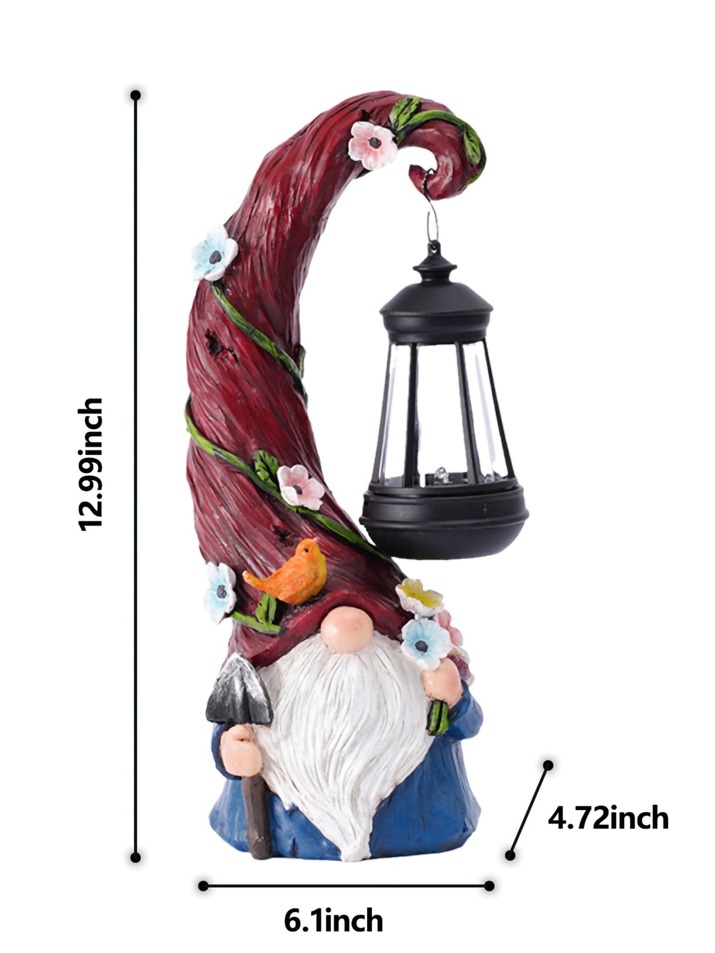 Gnome Garden Decor Statue Solar Gnomes Decorations for Yard with Lantern Light Outdoor Decorations for Patio Mom Gift