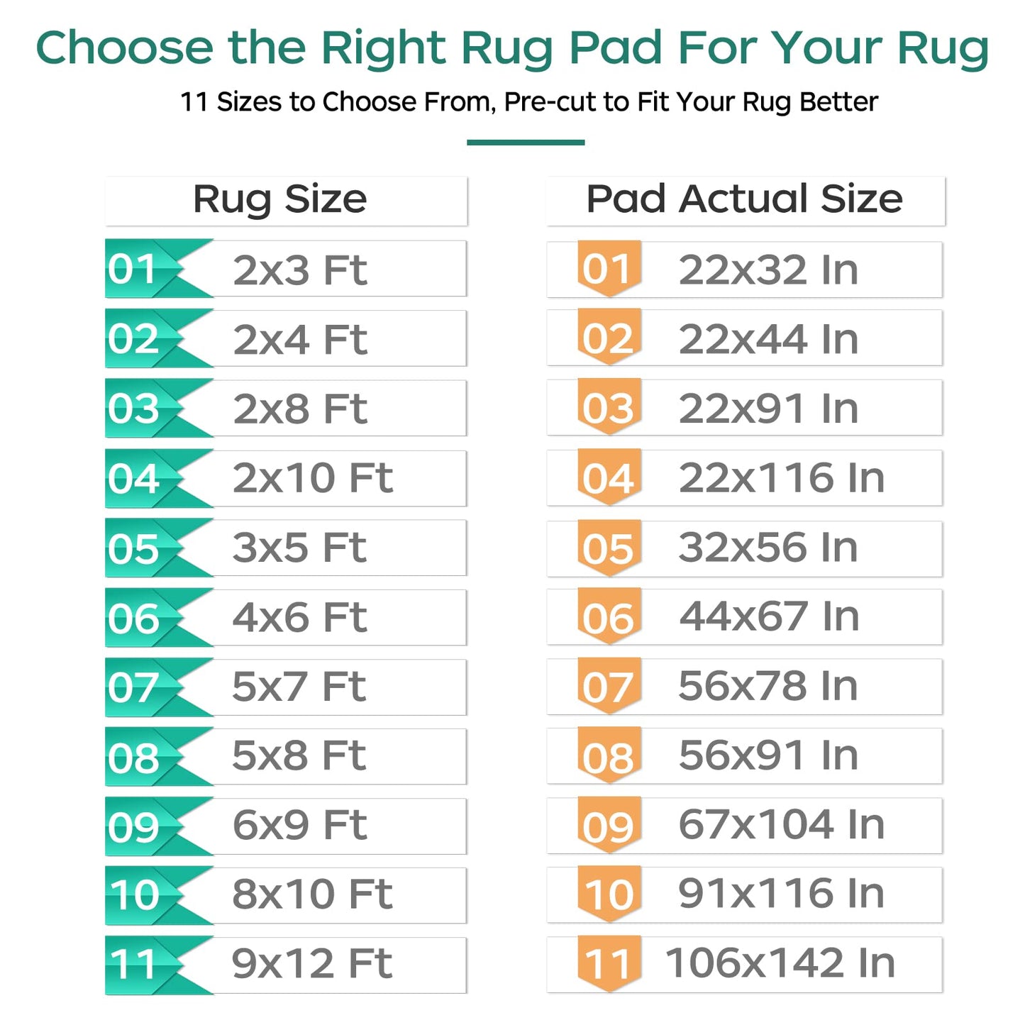 Non Slip Rug Pad Gripper 8 x 10 Feet Extra Thick Carpet Pads for Area Rugs and Hardwood Floors, Keep Your Rugs Safe and in Place