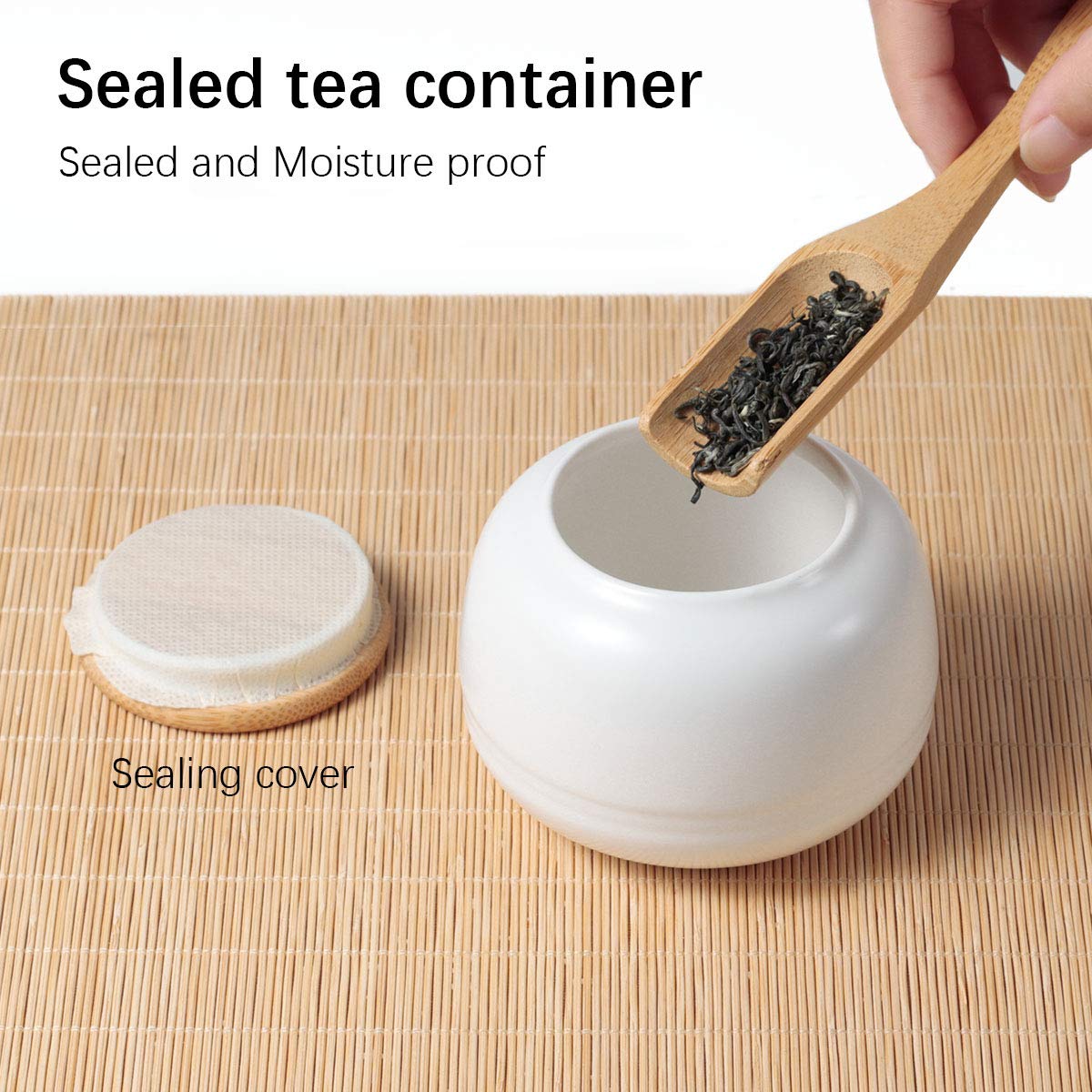 Chinese Tea Pot Cup Set with Tray Infuser - Travel Ceramic Tea set Porcelain Teapot, Portable All in One Bag for Outdoor Picnic Business Hotel (White)