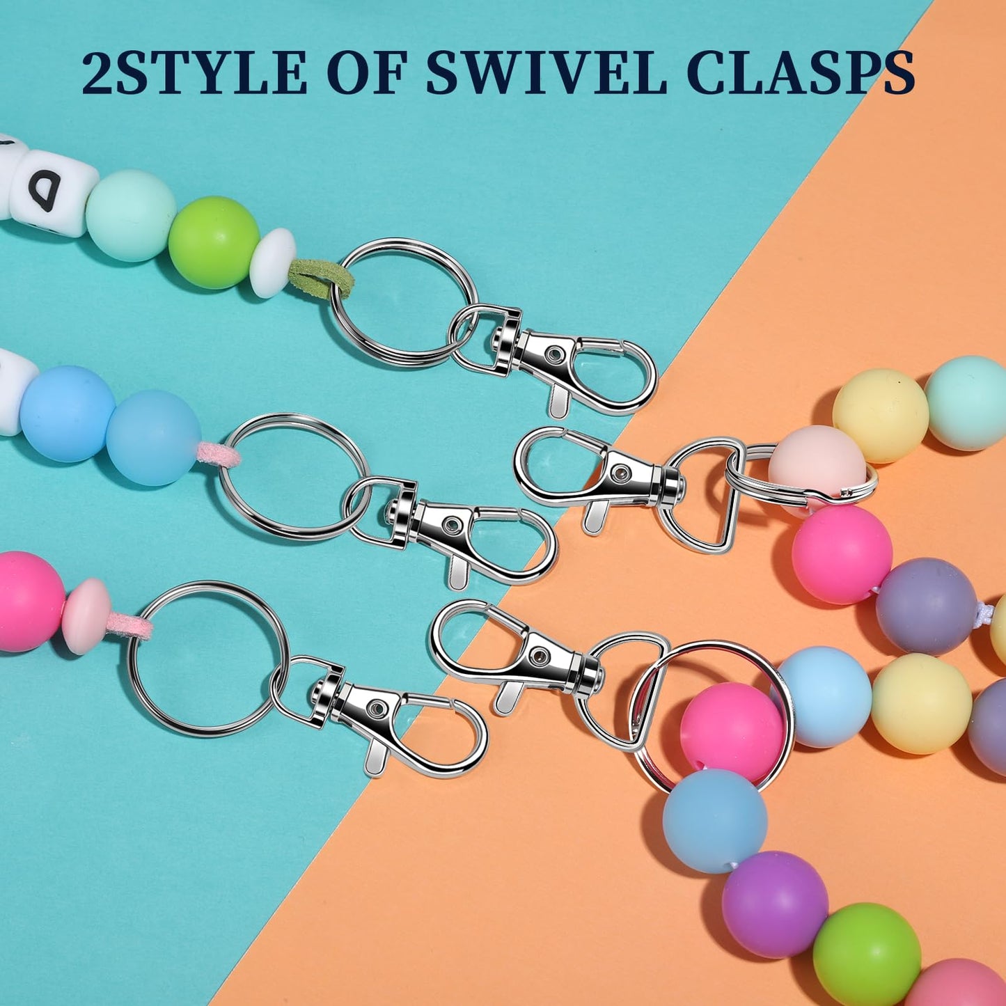 Teenitor 524PCS Keychain Making Kit, Key Chain Clips, Key Chain Rings, Lanyard Hooks Lobster Claw Clasps, Key and Jump Rings for Keychain Making Jewelry Lanyard