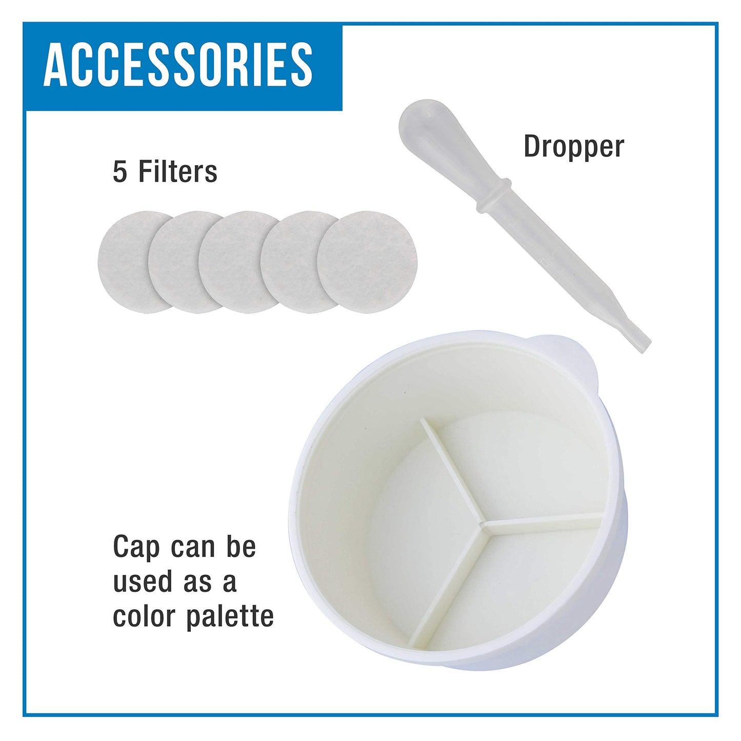 Master Airbrush 3-in-1 Cleaning Pot with Holder; Cleans and Holds Airbrush, Color Palette Lid