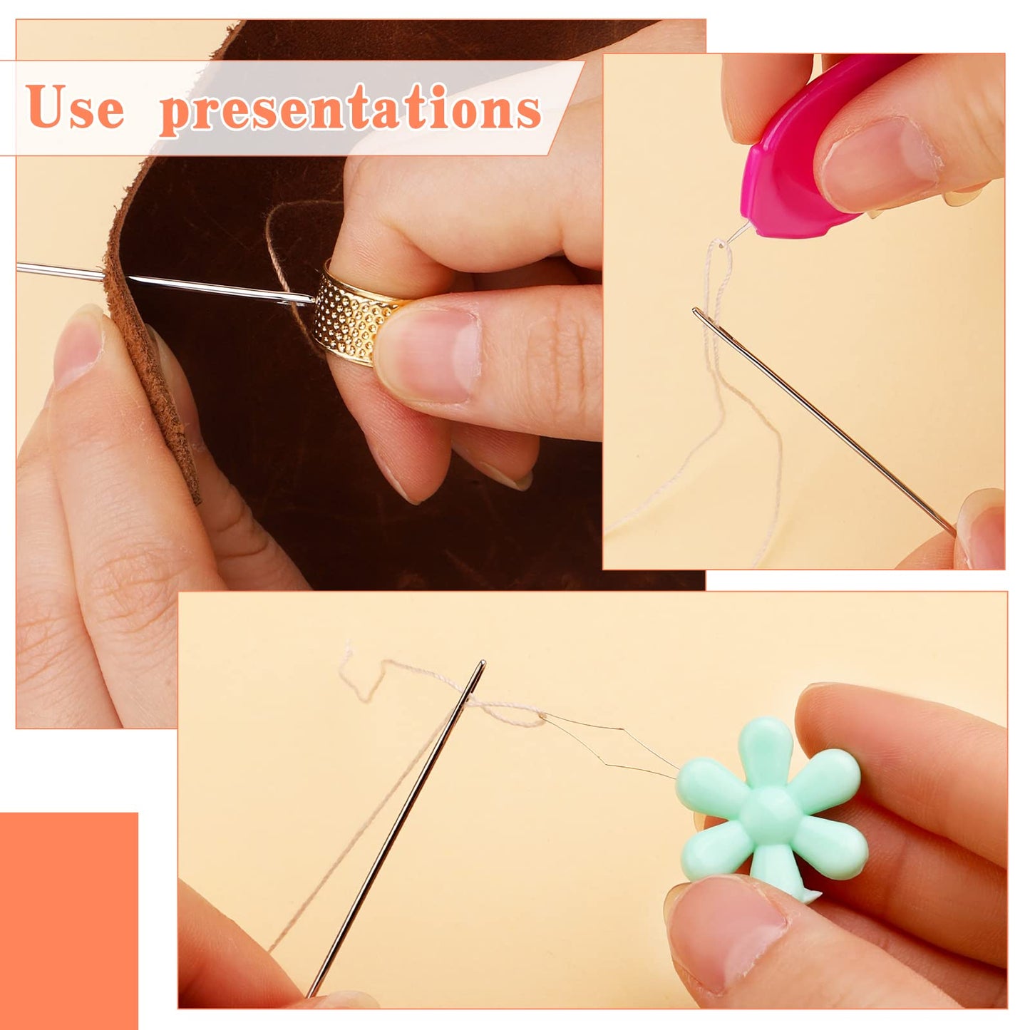 Fedmut Needle Threaders Set, 34 Pcs Needle Threader Tool for Hand Sewing, Craft, Embroidery & Machine Sewing
