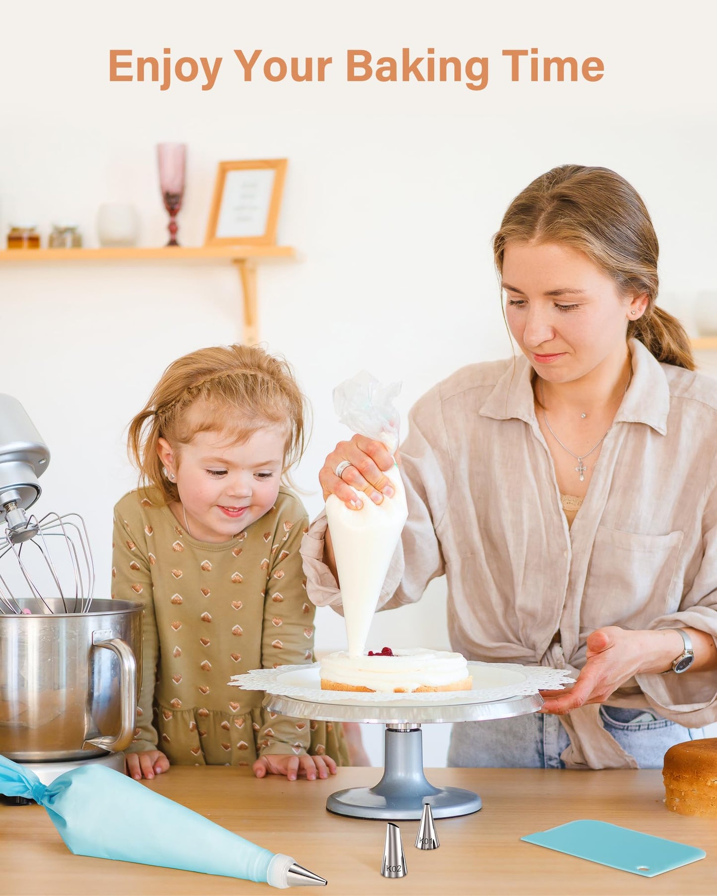 Kootek 90 PCs Piping Bags and Tips Set, Cake Decorating Supplies Kit with 55 Numbered Icing Piping Tips, 20+2 Pastry Bags for Cake Cupcake, Frosting Piping Kit with Booklet and eBook