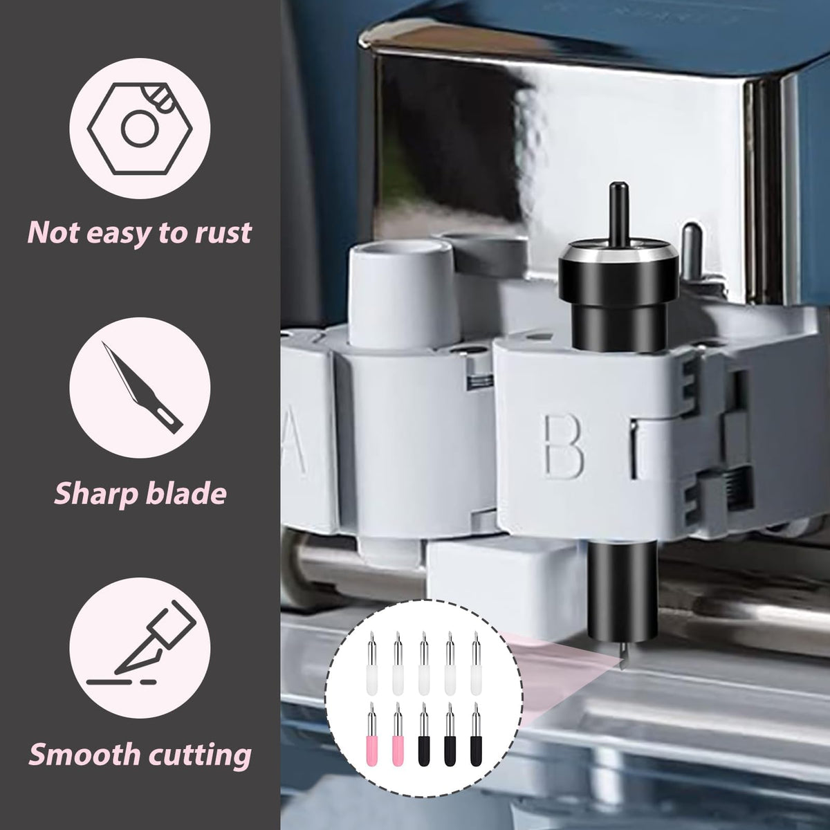 10 Pcs Replacement Blades for Cricut Joy, Includes 5Pcs 45° Standard Fine Point Blades + 3Pcs 60° Deep Cut Blades + 2Pcs 30° Shallow Cut Blades, Vinyl Plotter Blades for Cricut Joy Only
