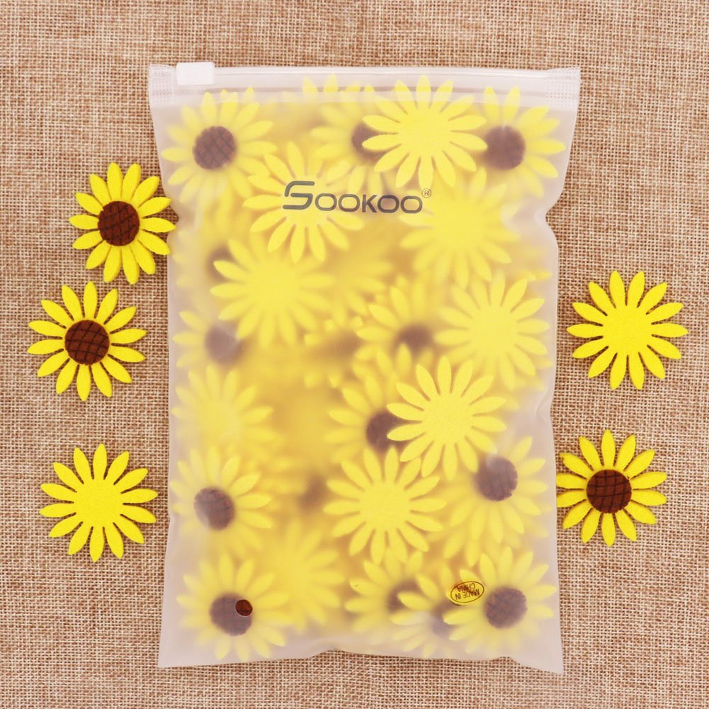 KESTAR 50pcs Felt Sunflower Applique Patches for Scrapbooking DIY Craft Making Clothes Sewing Handcraft Decoration, 4CM