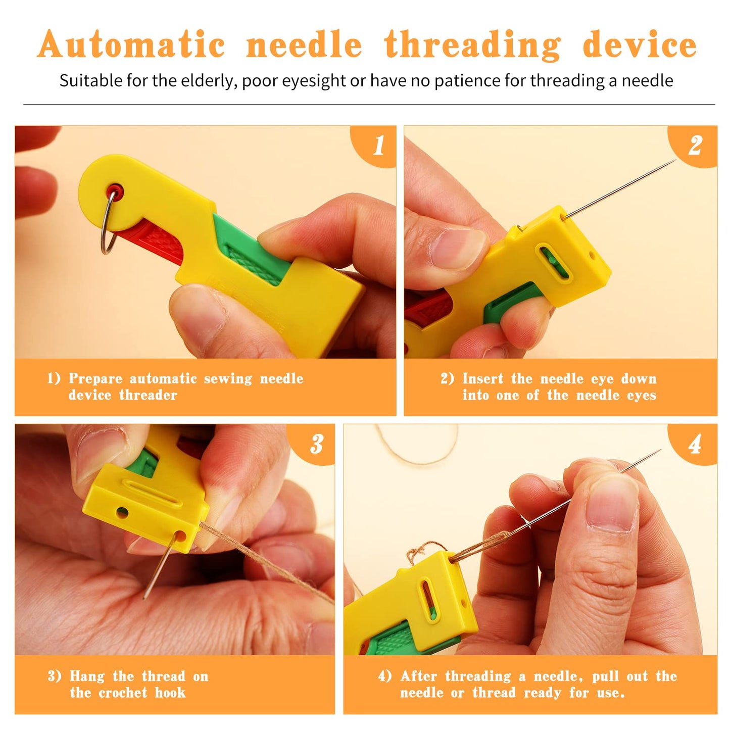 Fedmut 42 Pieces Needle Threaders Kit,Drawstring Threader Set,Threader Hand Machine Sewing for Sewing Crafting,Quilting, DIY Art,Universal Sewing Threaders Tool for Embroidery Needlework
