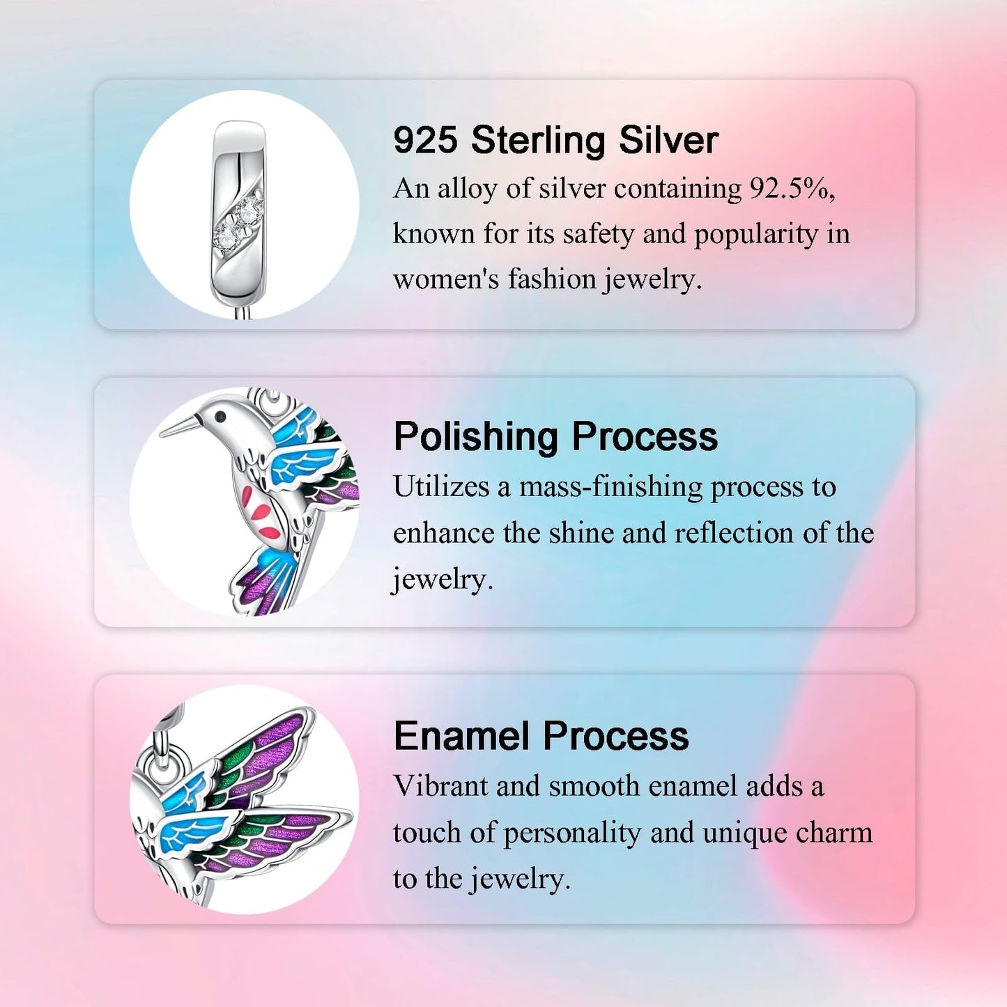 Alstade Kingfisher Charm 925 Sterling Silver Charms fits Bracelets and Necklace Pendant Bead Charms Jewelry Present for Women Family Friends