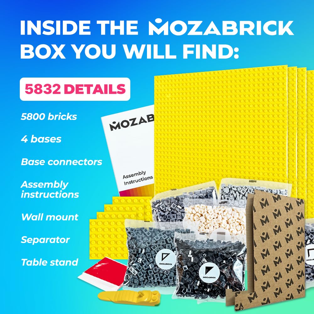 MOZABRICK Photo Construction Set Model S - Transform Any Picture into a Mosaic Wall Art Using Our Constructor and Web App. Infinite Pixel Art Possibilities Using Your Photos!