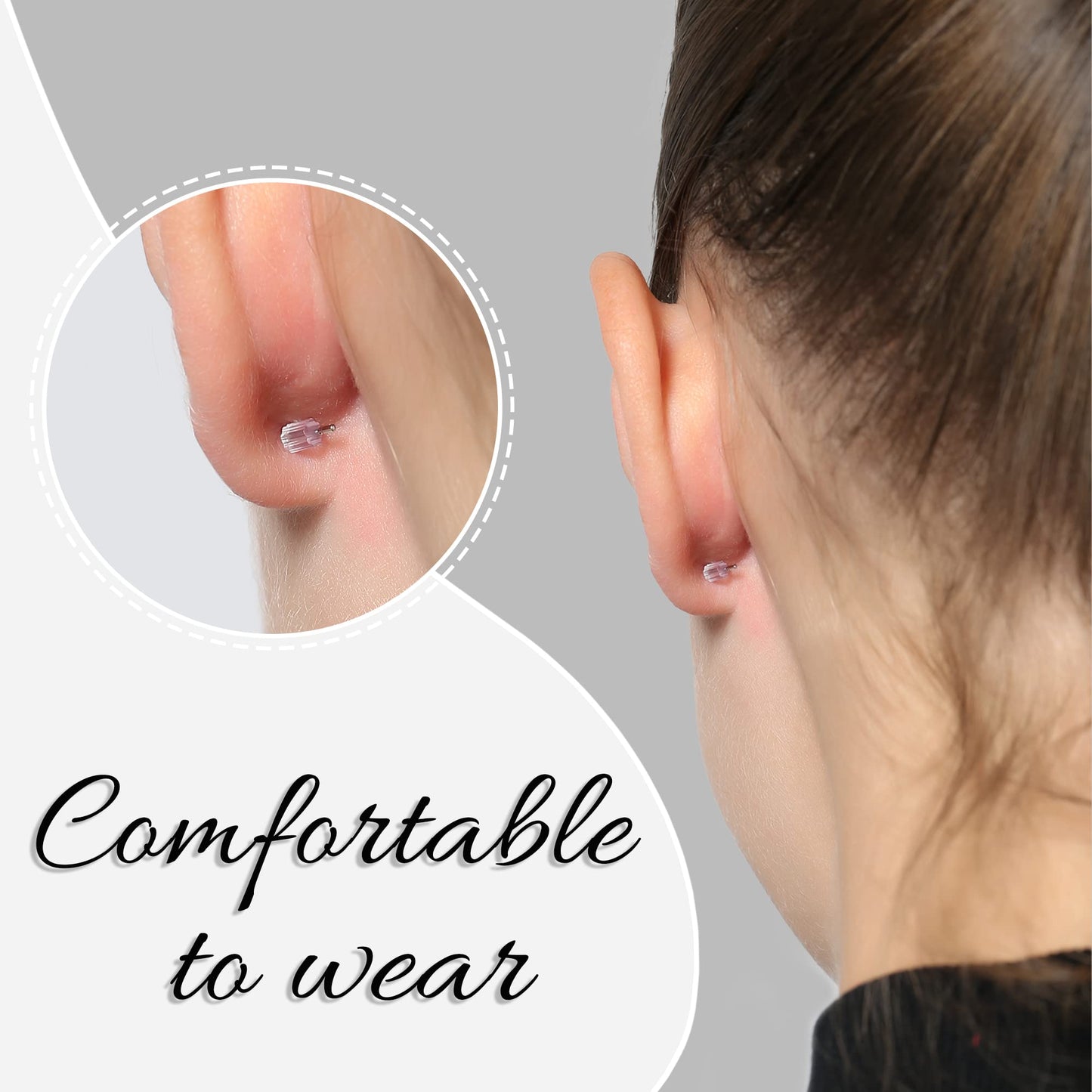 Rubber Earring Backs Soft Clear Earring Backings for Studs Hypoallergenic Silicone Earrings Backs Stopper Replacement for Women (200 Pcs)