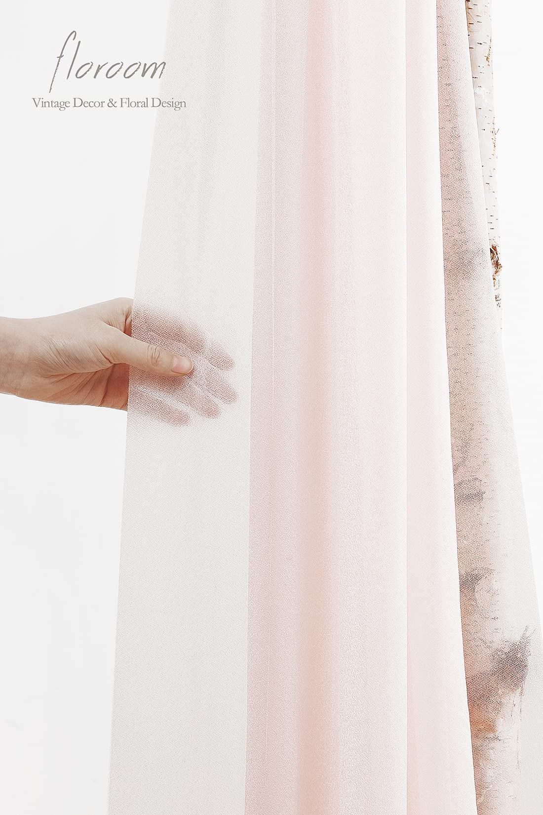 Wedding Arch Draping Fabric 2 Panels 20Ft Blush Chiffon Fabric Drapes Arbor Drapery Wedding Ceremony Reception Swag Decorations