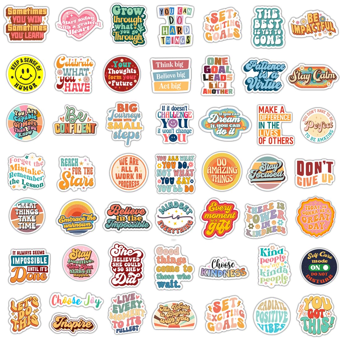100 Pack Motivational Stickers, Positive Inspirational Decals, Teacher Rewards for Phone Cases Laptops, Gifts for Summer Camp Vacations, Water Bottle Stickers for Women Teens Kids and Adults (Inspire)