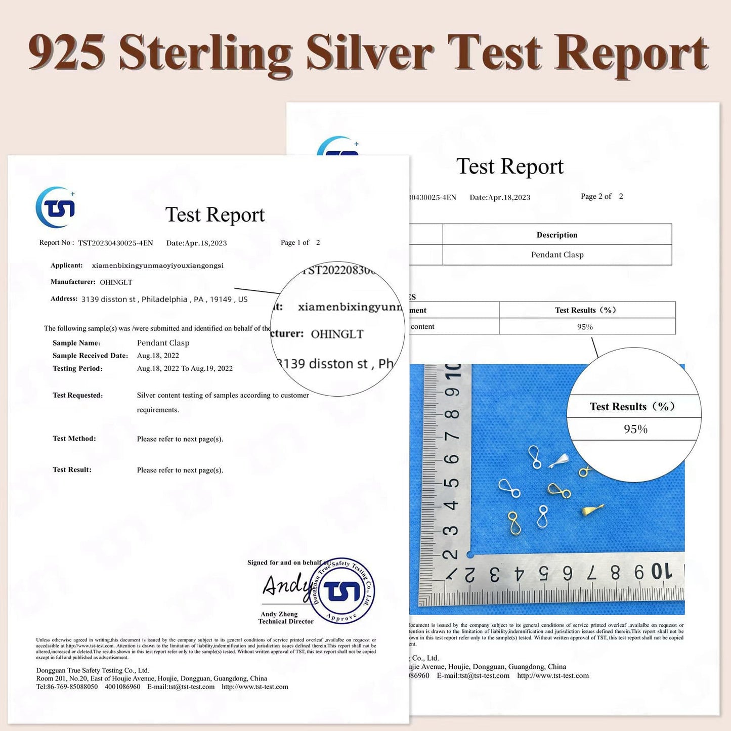 OHINGLT 14K Gold Bails for Pendants Clasp with Open Loop,925 Sterling Silver Jewelry Bails for Pendants Slider Connectors for Necklace Jewelry Making Made in Italy(5Pcs)