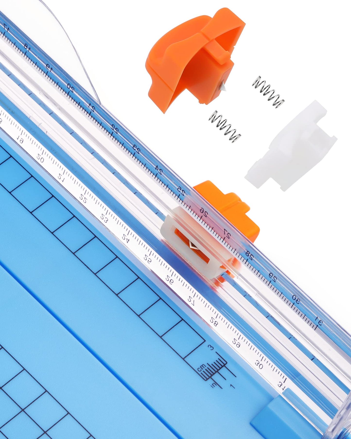 Firbon Blue A4 Paper Cutter Bundle with 5Pcs Refill Blades, 12 Inch Paper Trimmer with Side Ruler for Scrapbooking, Craft, Coupon, Label, Cardstock