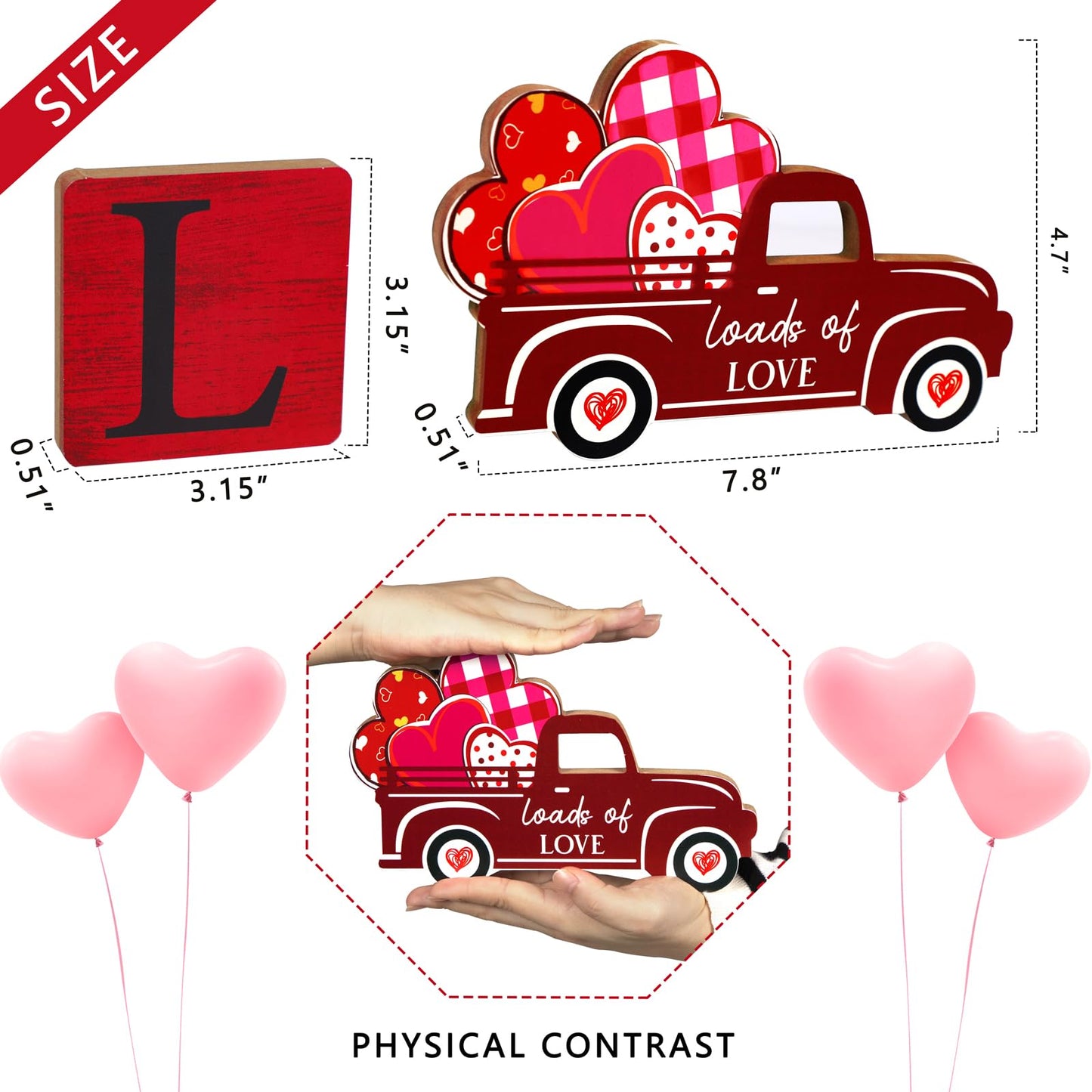 5PCS Valentines Decor/St.Patricks Decorations Reversible Table Centerpieces Tiered Tray Ornament for Home Party Decor
