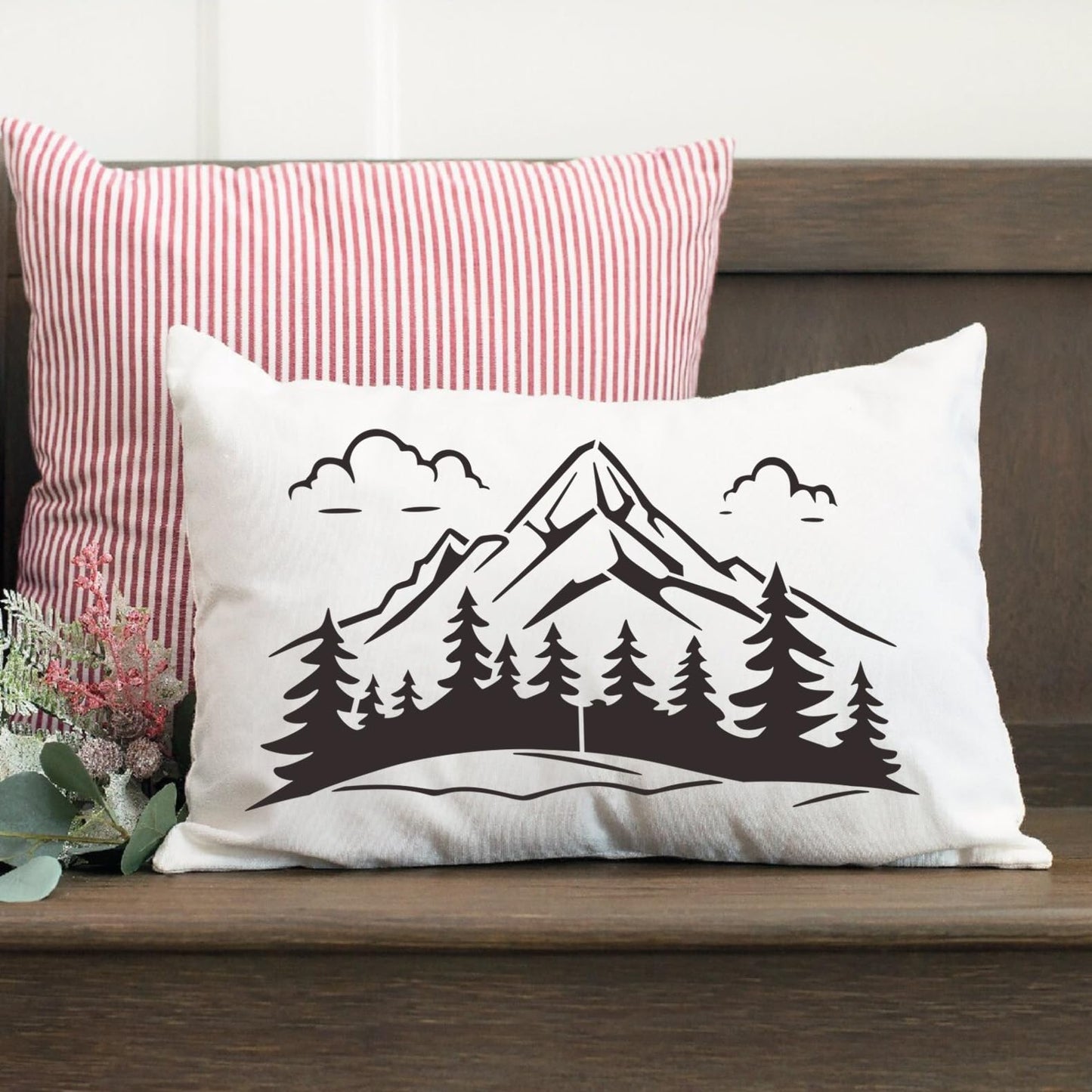 Pine Tree Stencils Animal Stencils Wood Burning Stencils Patterns Forest Mountain Stencil Reusable Tree Deer Bear Drawing Templates for Painting on Wood Wall Fabric Decor