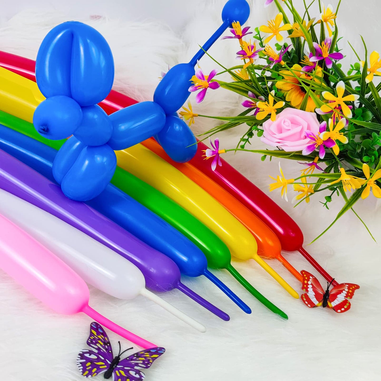 LXZFCRG 260 Balloons Pack of 100 Long Balloon Animal Twisting Balloons for for Animal Shape Birthdays Clowns