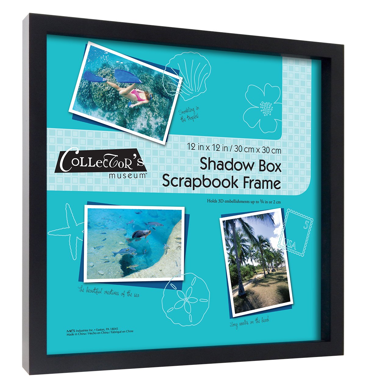 MCS 40950 12.75 x 12.75 Shadow Box Frame Holds 12 x 12 Scrapbook Page, Black