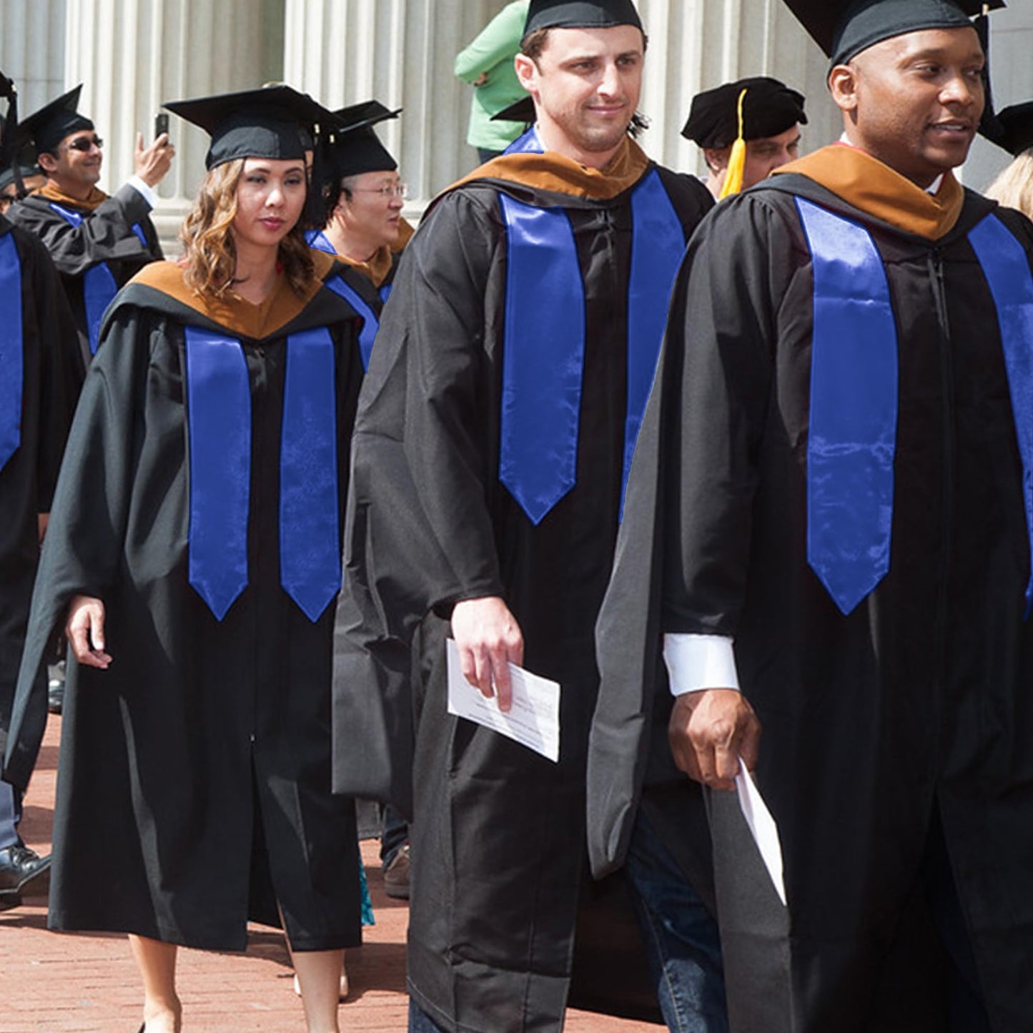 GraduationMall Unisex Adult Plain Graduation Stole 60" Royal